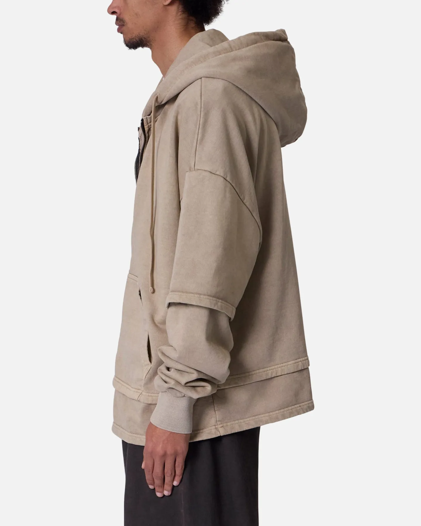 MNML Double Layer Zipper Sweater Washed Earth sold by Culture Kings product image thumbnail 4