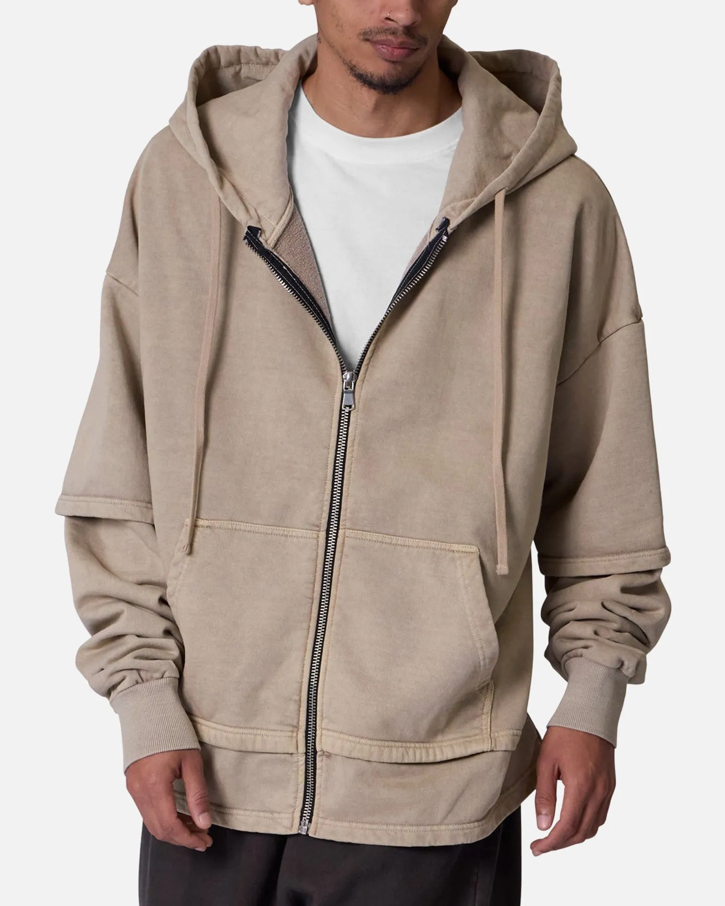 MNML Double Layer Zipper Sweater Washed Earth sold by Culture Kings product image thumbnail 5