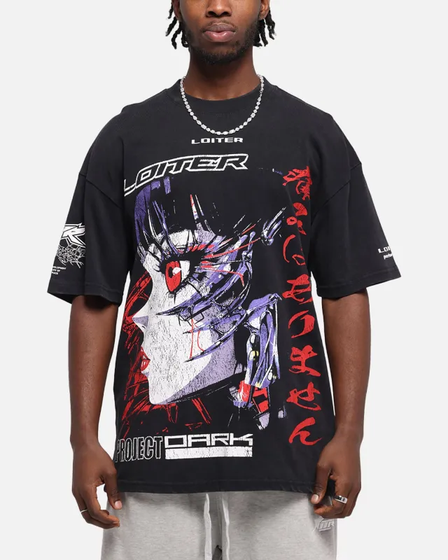 Loiter Cybernetics Vintage T-Shirt Black Acidwash sold by Culture Kings