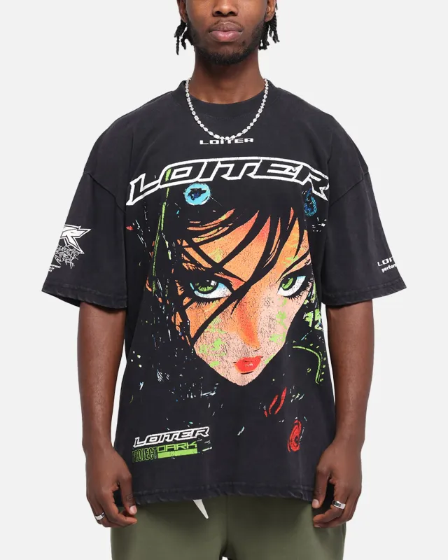 Loiter Project Dark Vintage T-Shirt Black Acidwash sold by Culture Kings
