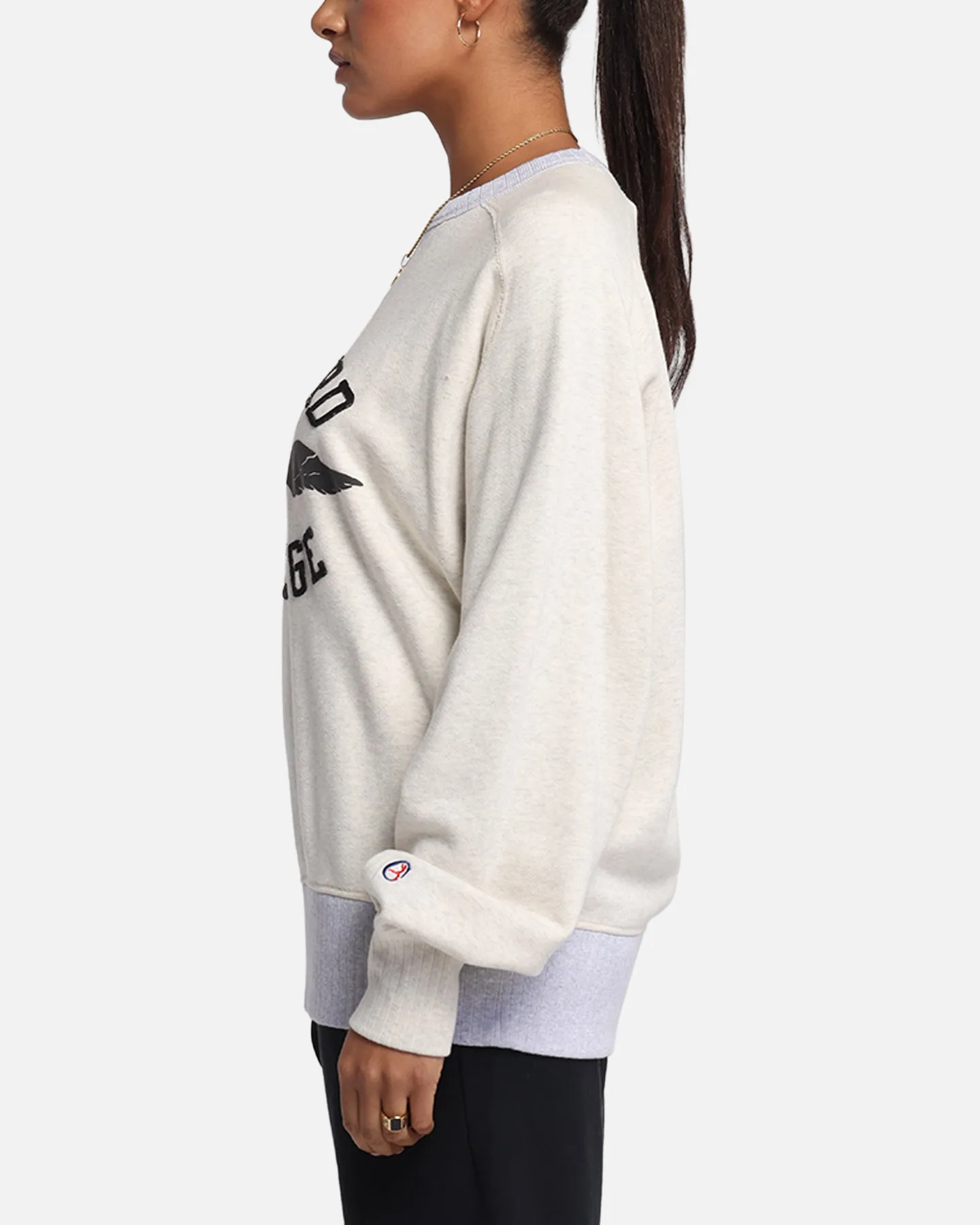 Champion 50's Saddle Crew Sweatshirt Oatmeal Heather sold by Culture Kings product image thumbnail 4
