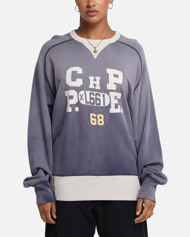 Champion 50's Saddle Crew Sweatshirt Athletic Navy made by Champion
