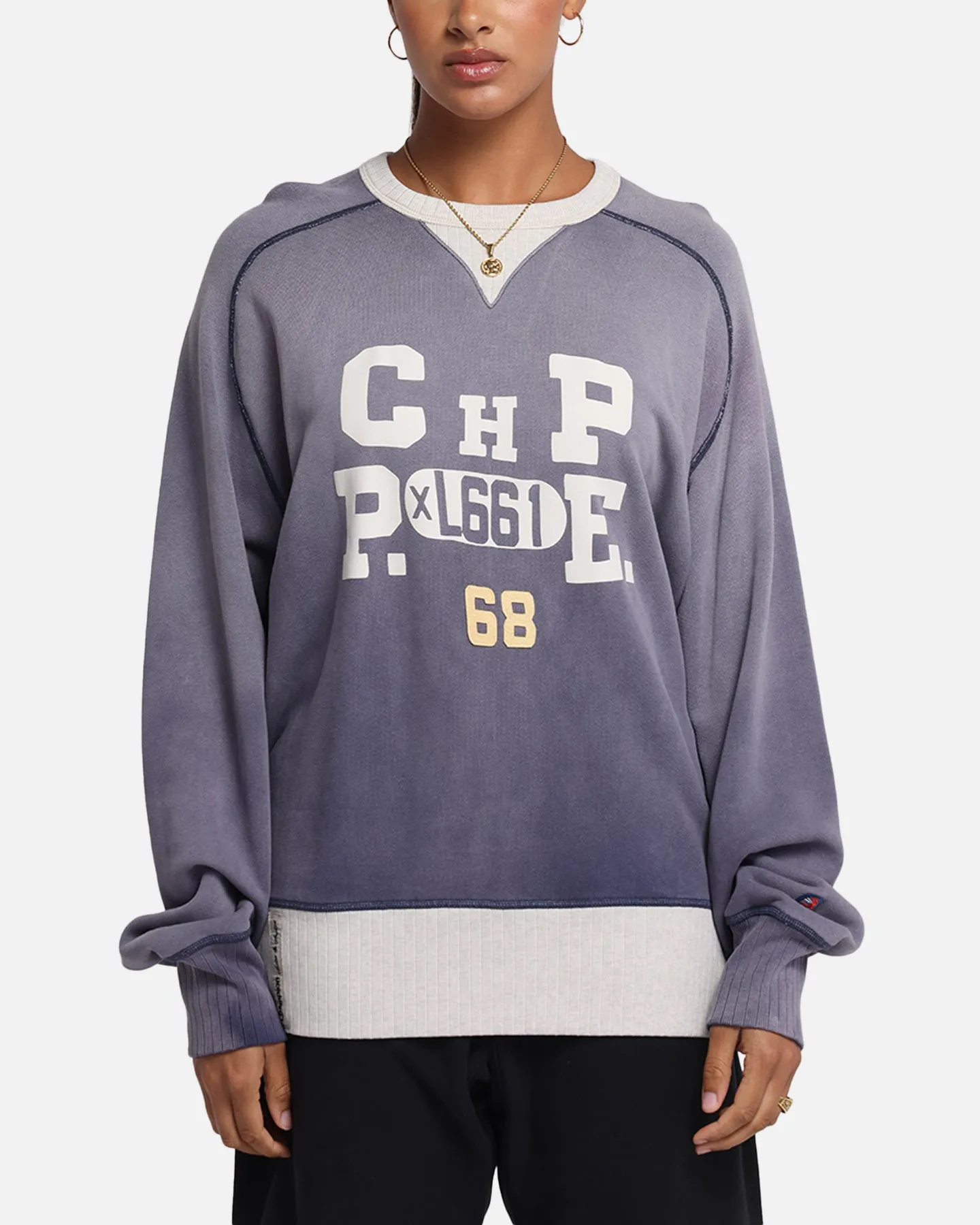 Champion 50's Saddle Crew Sweatshirt Athletic Navy sold by Culture Kings