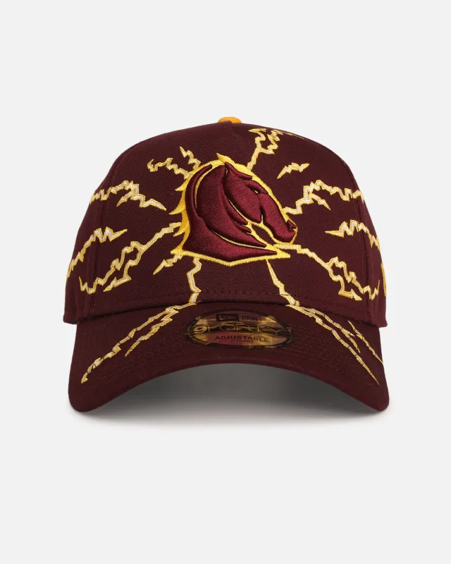 New Era Brisbane Broncos 'NRL Electric' 9FORTY A-Frame Snapback Official Team Colour sold by Culture Kings