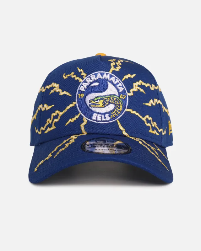 New Era Parramatta Eels 'NRL Electric' 9FORTY A-Frame Snapback Official Team Colour sold by Culture Kings