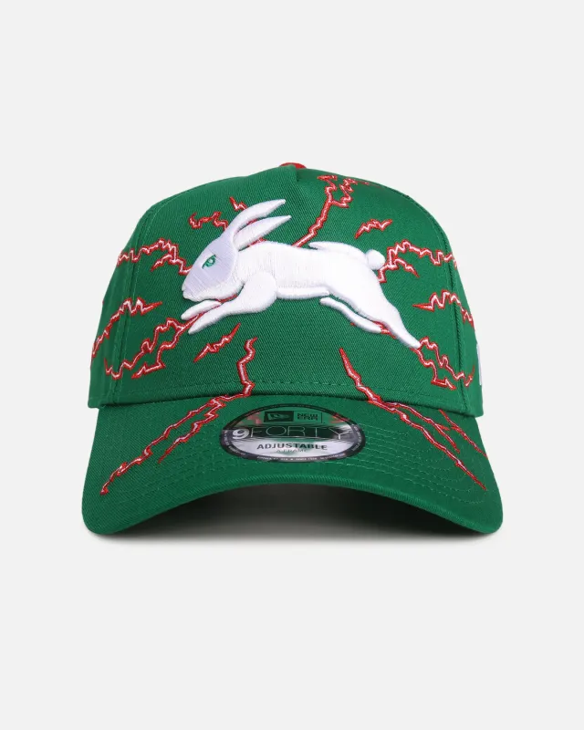 New Era South Sydney Rabbitohs 'NRL Electric' 9FORTY A-Frame Snapback Official Team Colour sold by Culture Kings