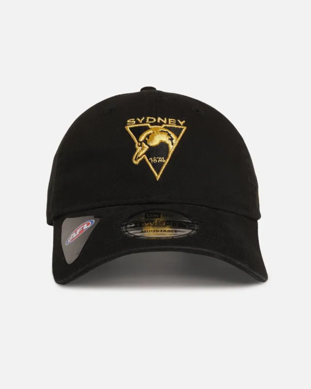 New Era Sydney Swans 'AFL Black & Gold' 9TWENTY Strapback Black/Gold made by New Era
