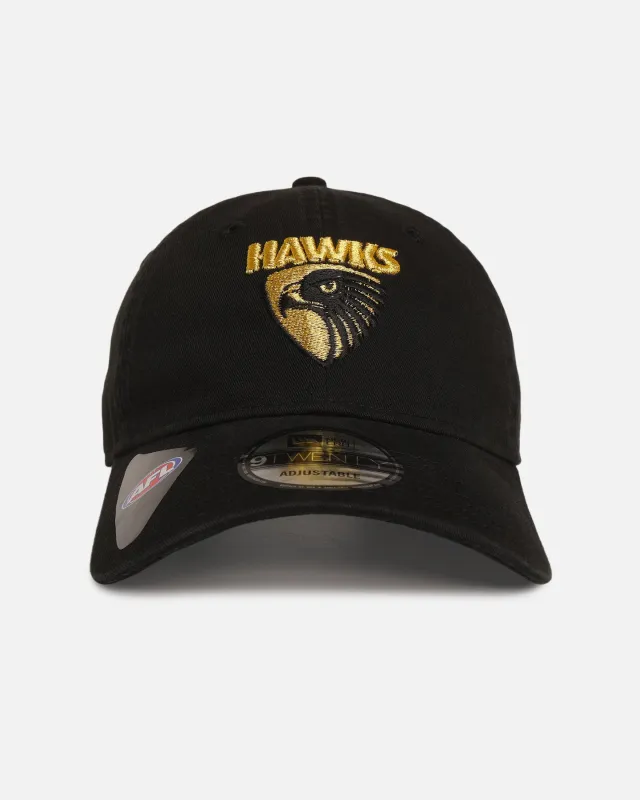 New Era Hawthorn Hawks 'AFL Black & Gold' 9TWENTY Strapback Black/Gold made by Culture Kings