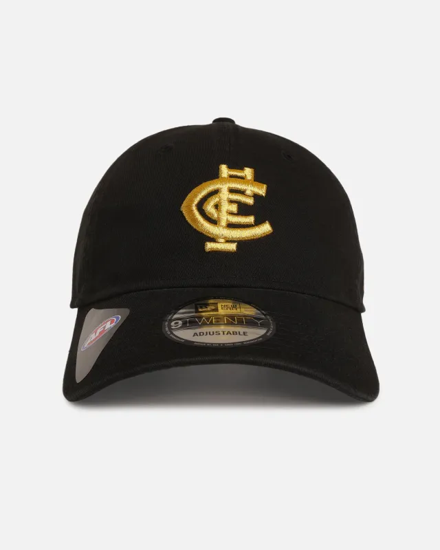 New Era Carlton Blues 'AFL Black & Gold' 9TWENTY Strapback Black/Gold sold by Culture Kings