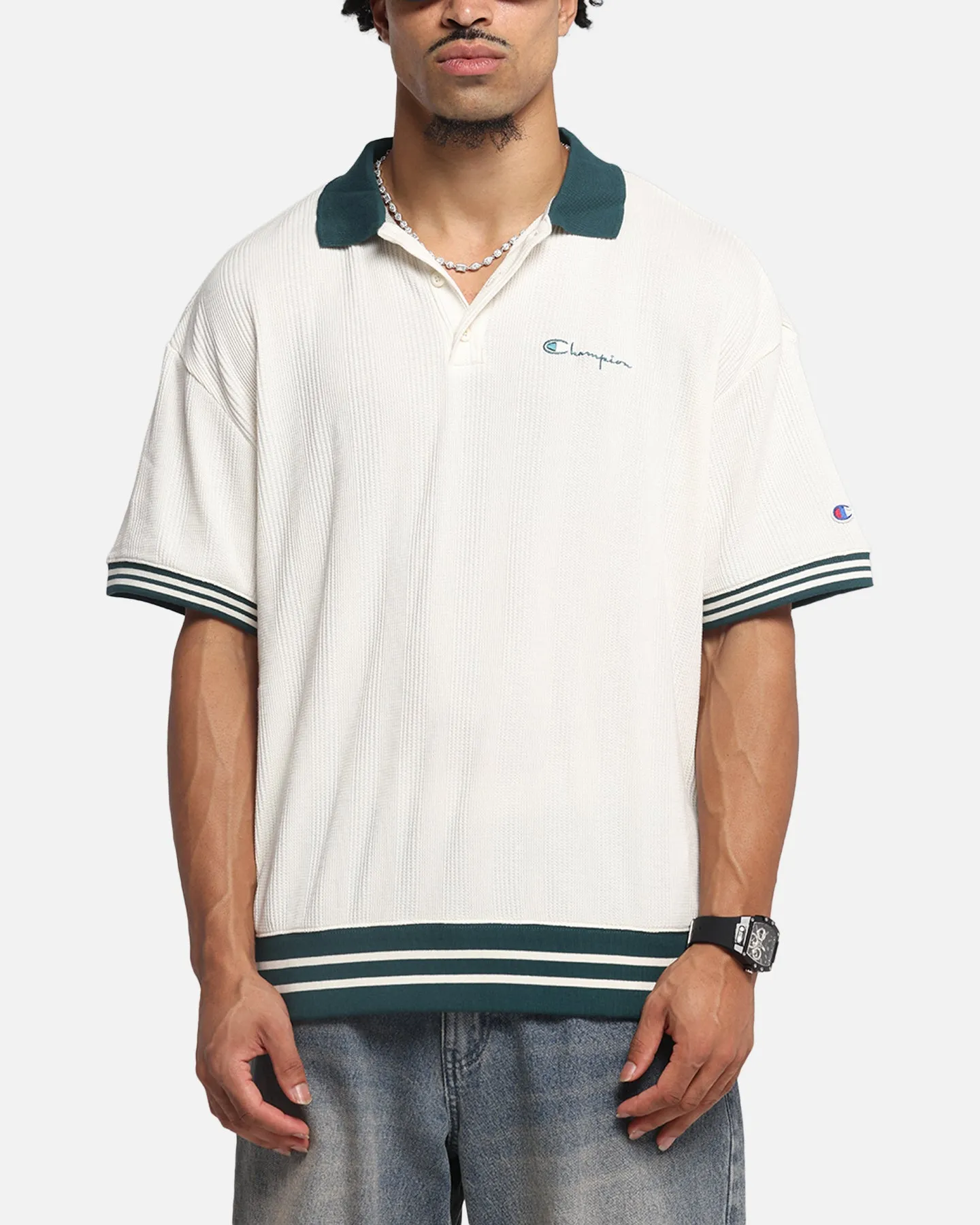 Champion Textured Polo Shirt Natural sold by Culture Kings