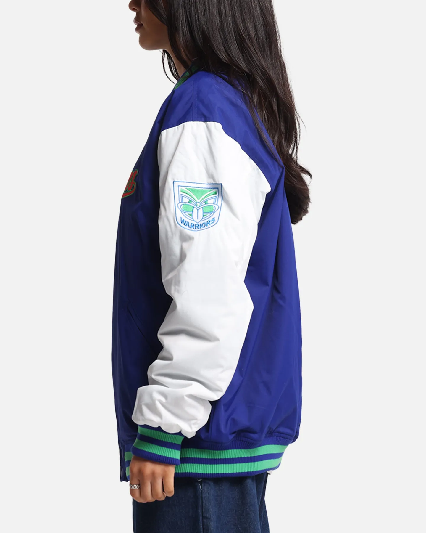 Bleacher Athletic New Zealand Warriors NRL 1908 Baseball Varsity Jacket Official Team Colour sold by Culture Kings product image thumbnail 5