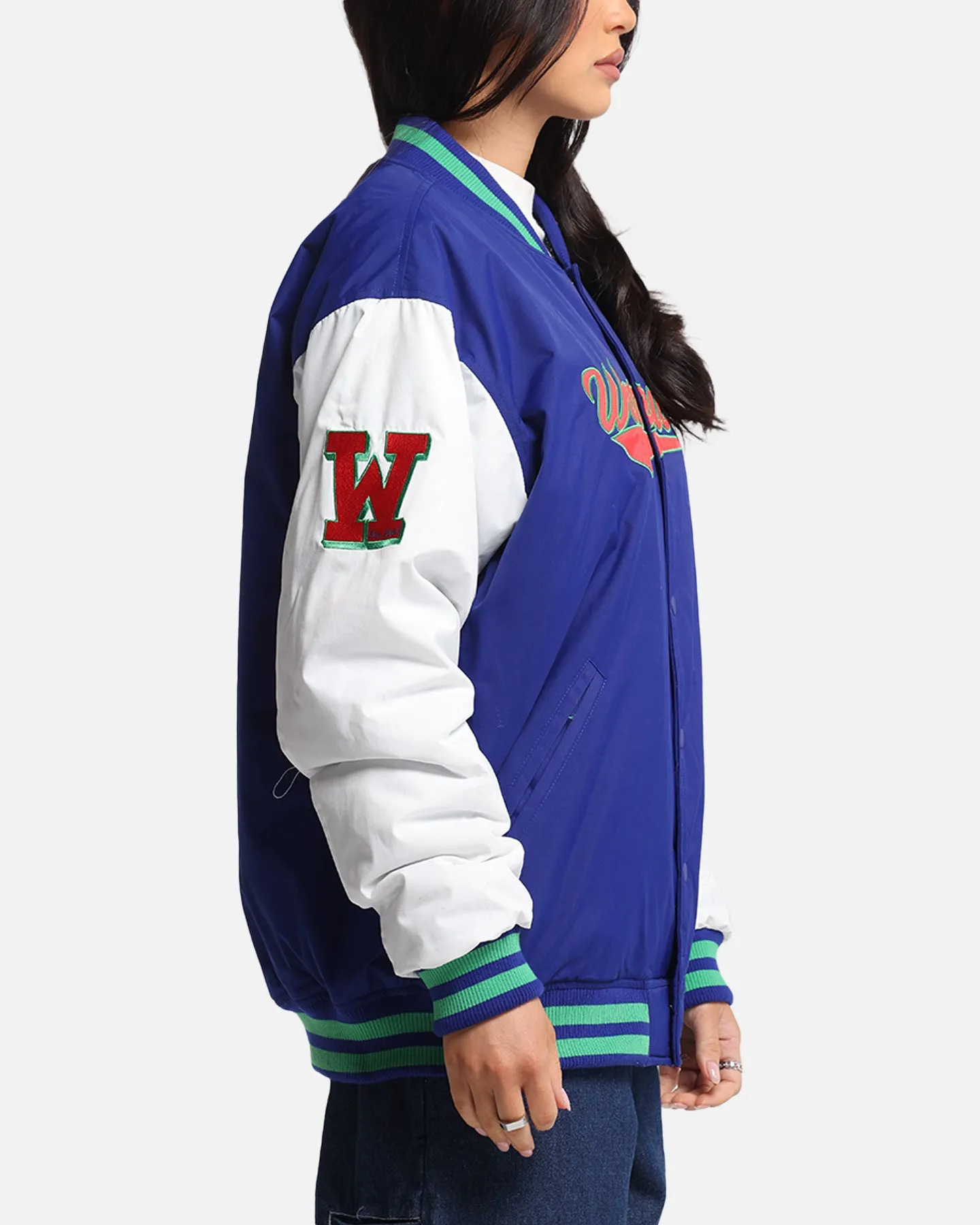 Bleacher Athletic New Zealand Warriors NRL 1908 Baseball Varsity Jacket Official Team Colour sold by Culture Kings product image thumbnail 4