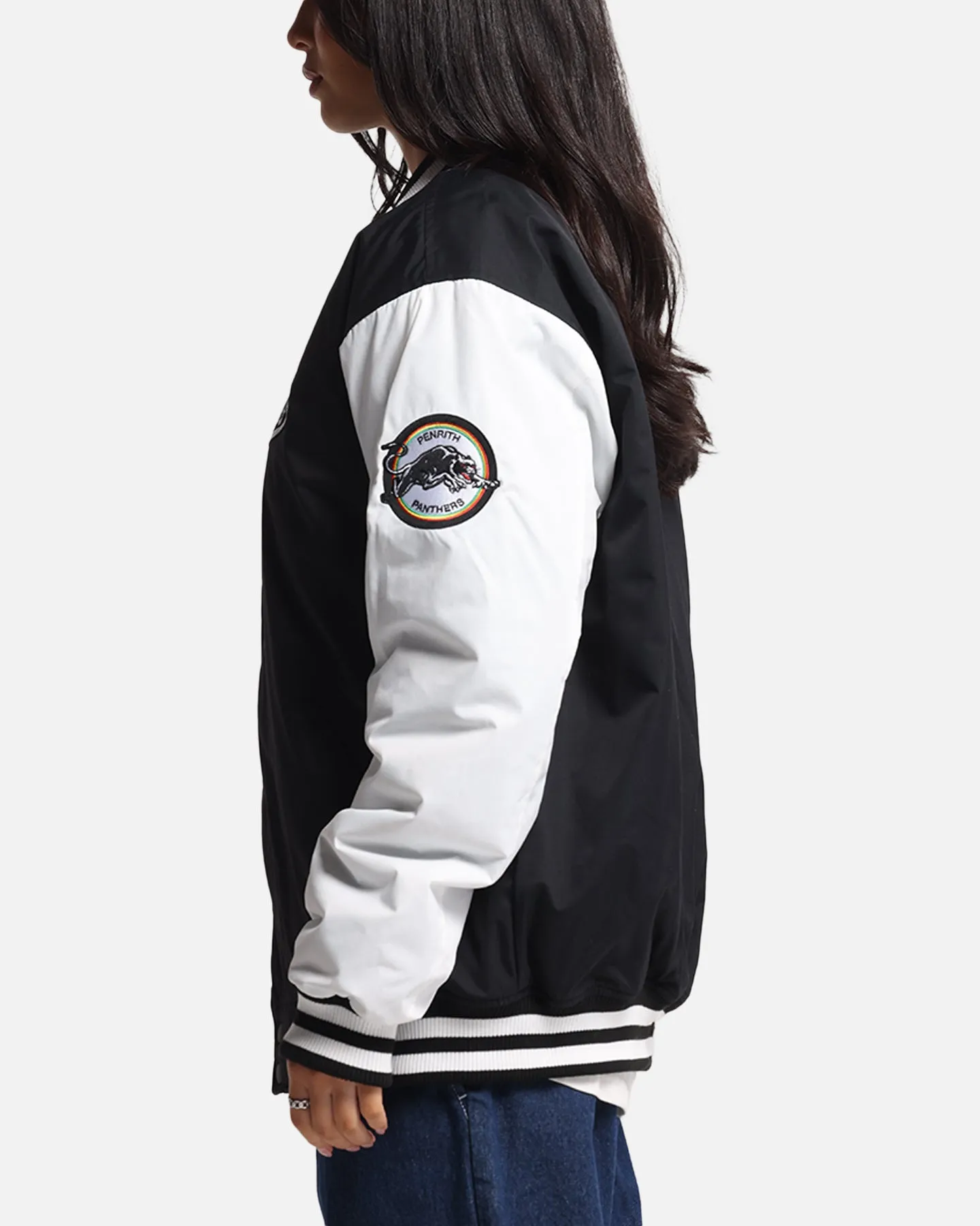 Bleacher Athletic Penrith Panthers NRL 1908 Baseball Varsity Jacket Official Team Colour sold by Culture Kings product image thumbnail 5