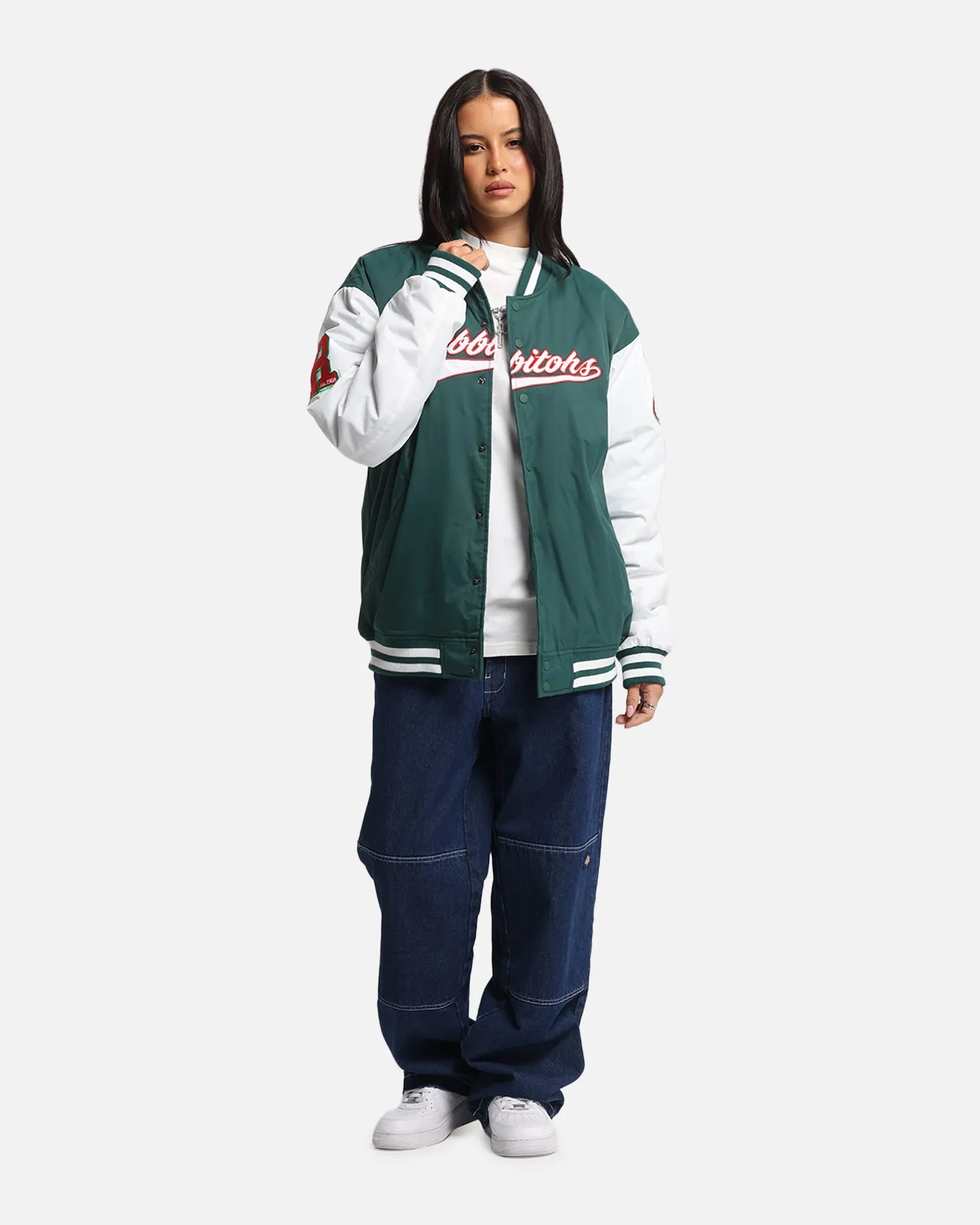 Bleacher Athletic South Sydney Rabbitohs NRL 1908 Baseball Varsity Jacket Official Team Colour sold by Culture Kings product image thumbnail 2