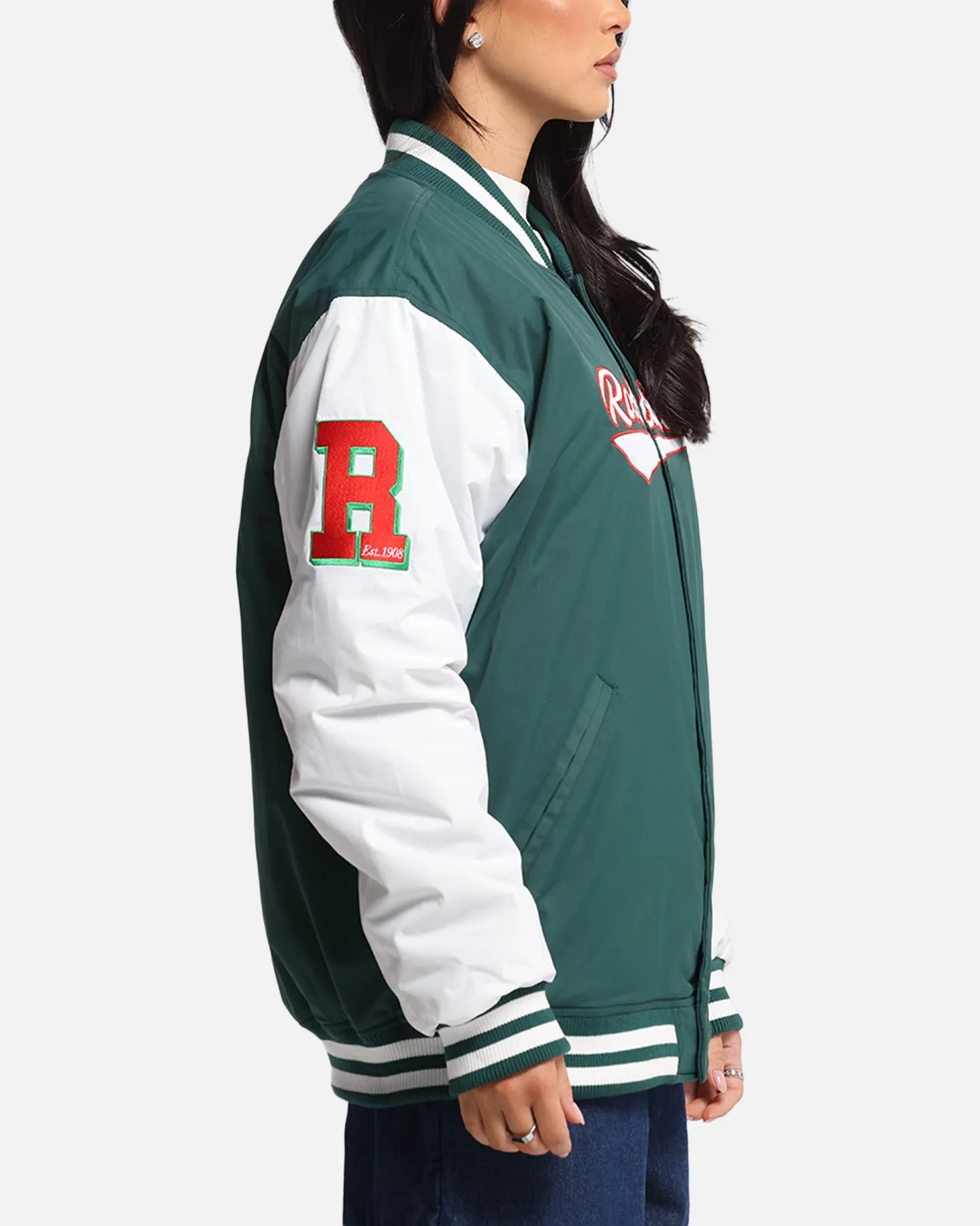 Bleacher Athletic South Sydney Rabbitohs NRL 1908 Baseball Varsity Jacket Official Team Colour sold by Culture Kings product image thumbnail 4