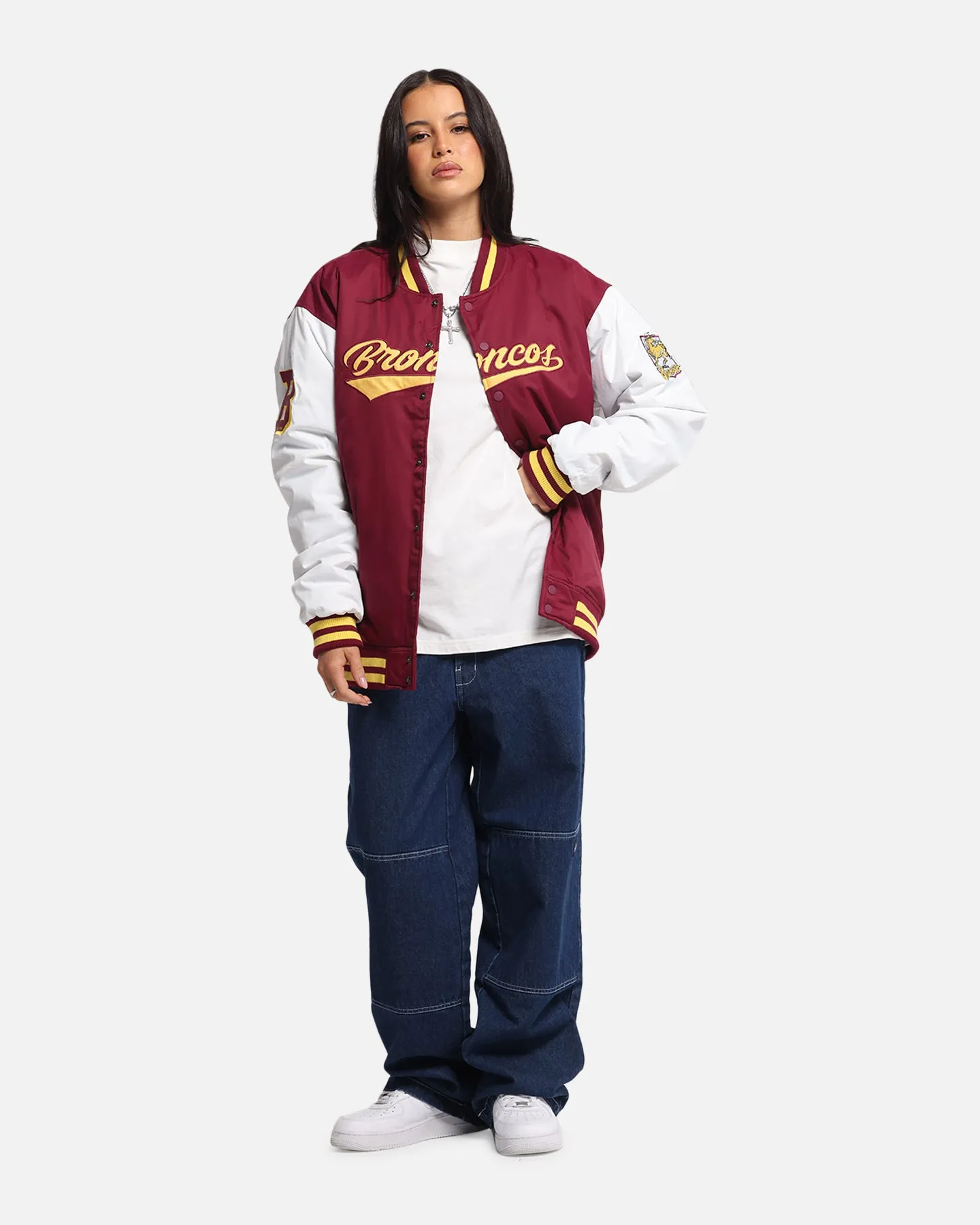 Bleacher Athletic Brisbane Broncos NRL 1908 Baseball Varsity Jacket Official Team Colour sold by Culture Kings product image thumbnail 2