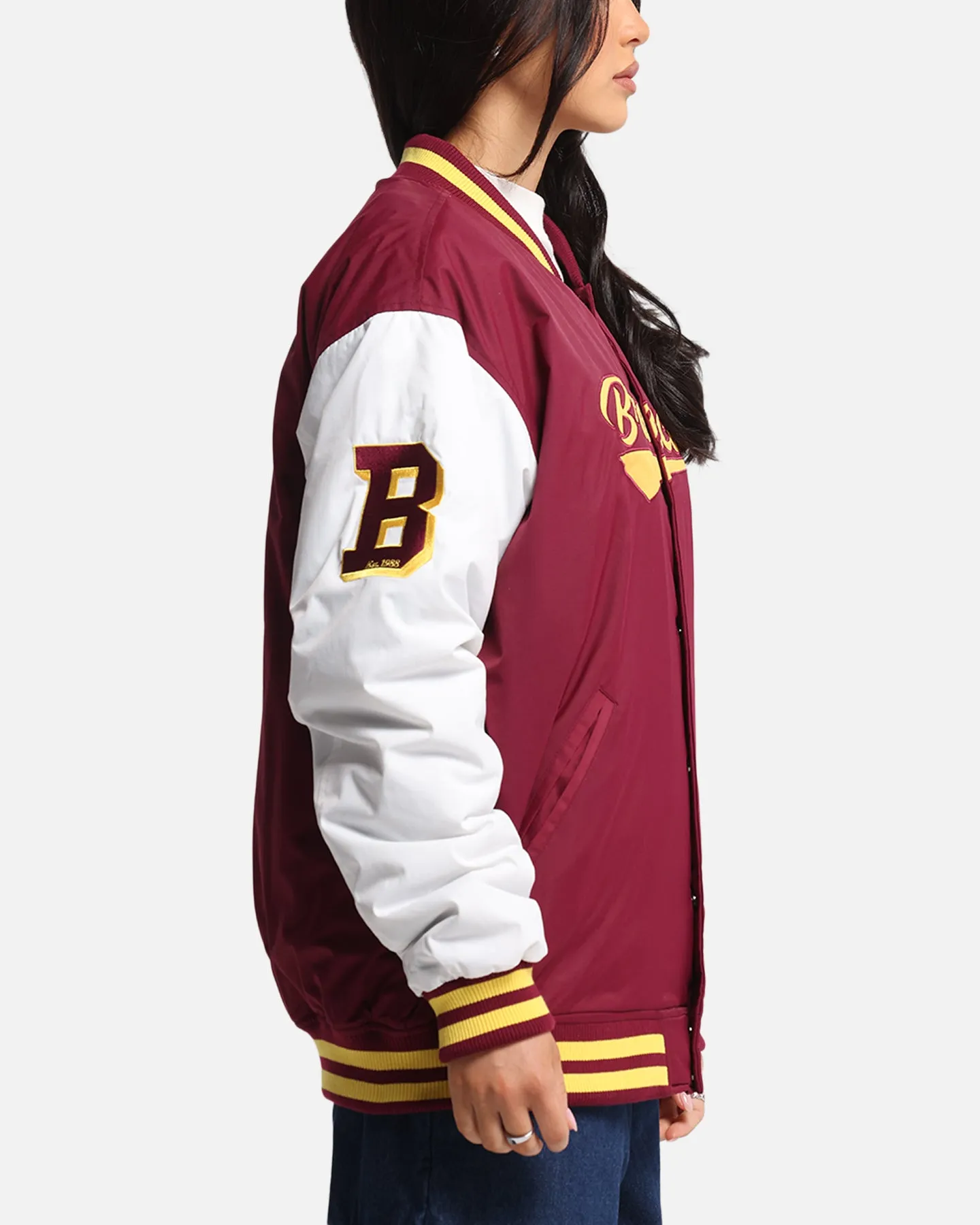 Bleacher Athletic Brisbane Broncos NRL 1908 Baseball Varsity Jacket Official Team Colour sold by Culture Kings product image thumbnail 4