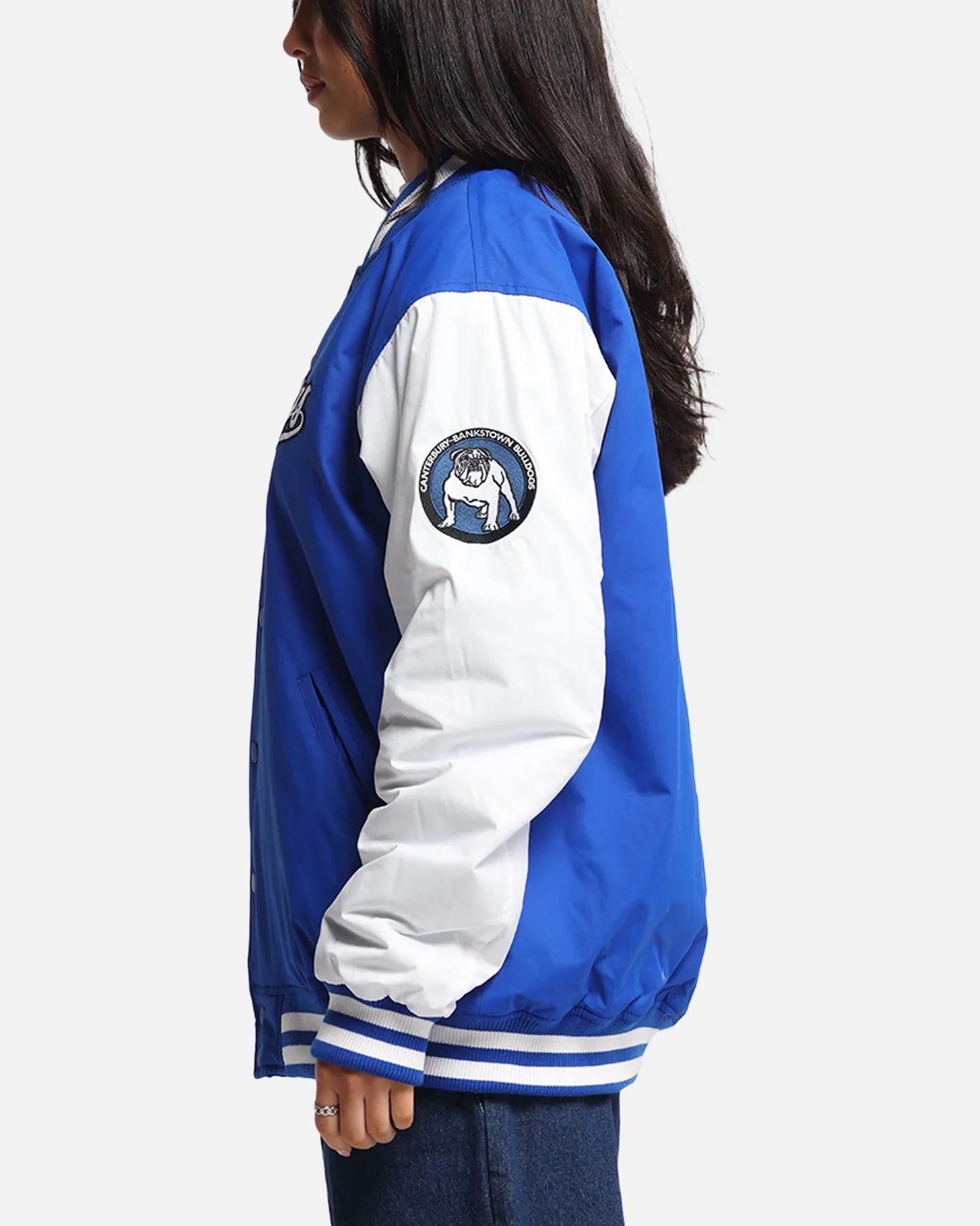 Bleacher Athletic Canterbury-Bankstown Bulldogs NRL 1908 Baseball Varsity Jacket Official Team Colour sold by Culture Kings product image thumbnail 4