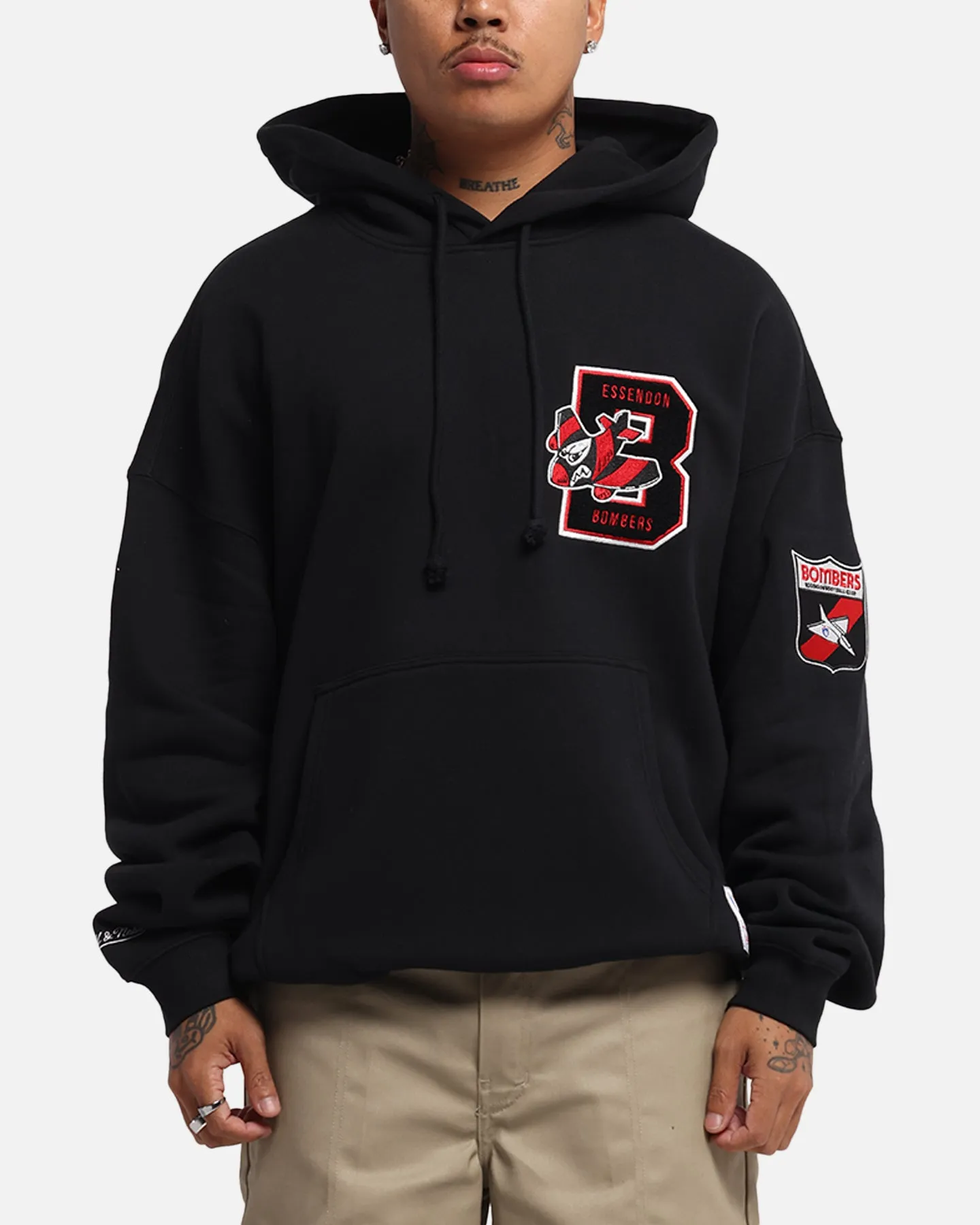 Mitchell & Ness Essendon Bombers Team Hoodie Solid Black sold by Culture Kings product image thumbnail 2