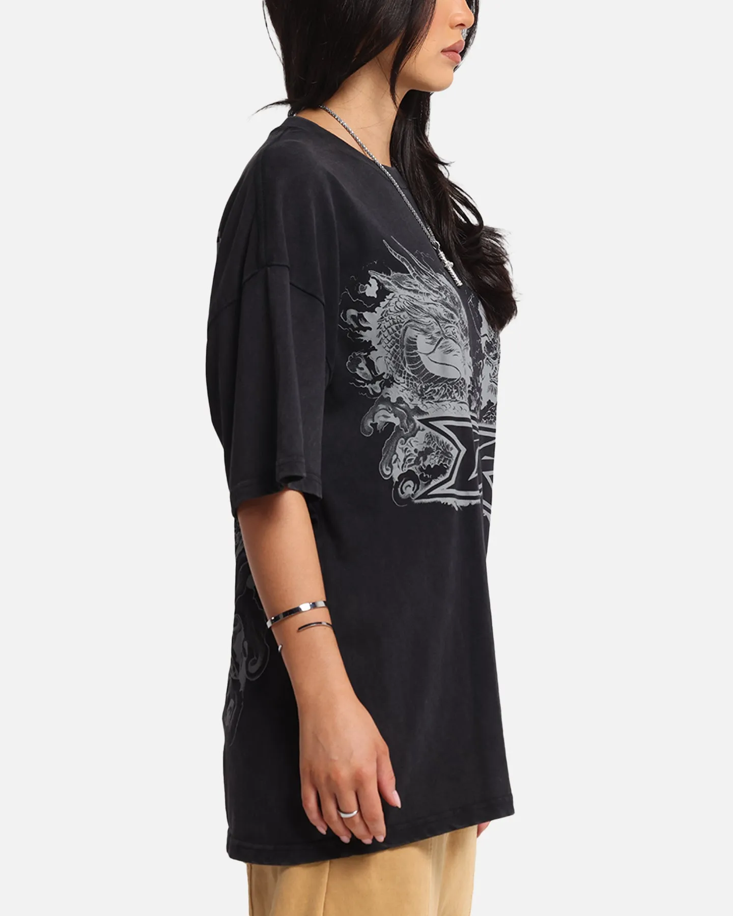 Loiter Draco Born T-Shirt Black Acidwash sold by Culture Kings product image thumbnail 5