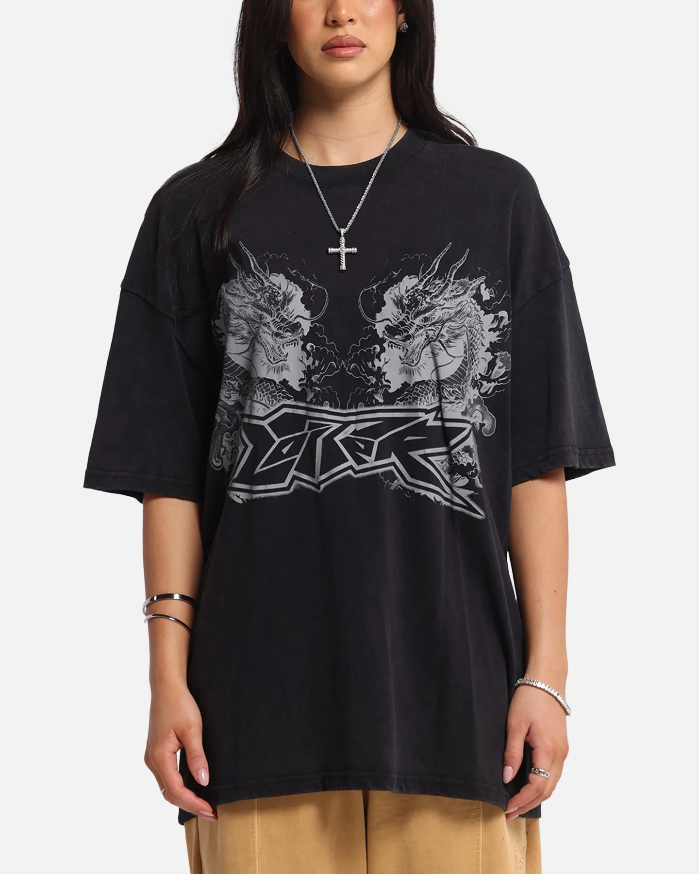 Loiter Draco Born T-Shirt Black Acidwash sold by Culture Kings product image thumbnail 2