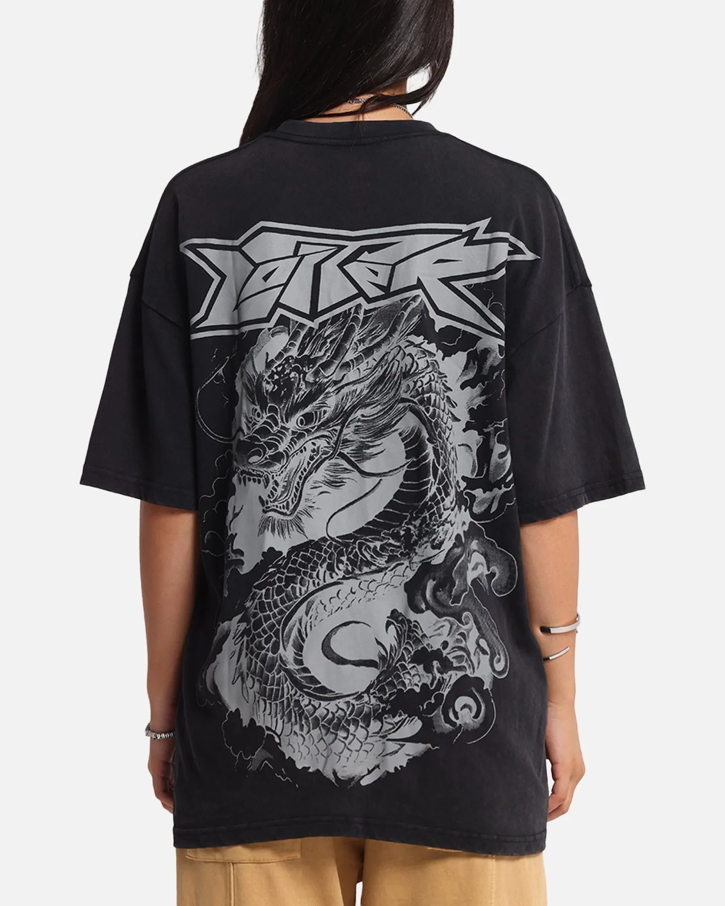 Loiter Draco Born T-Shirt Black Acidwash sold by Culture Kings