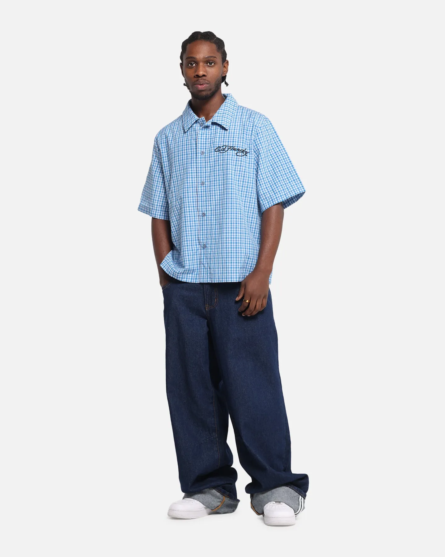 Ed Hardy Panther Button-Up Shirt Blue sold by Culture Kings product image thumbnail 4