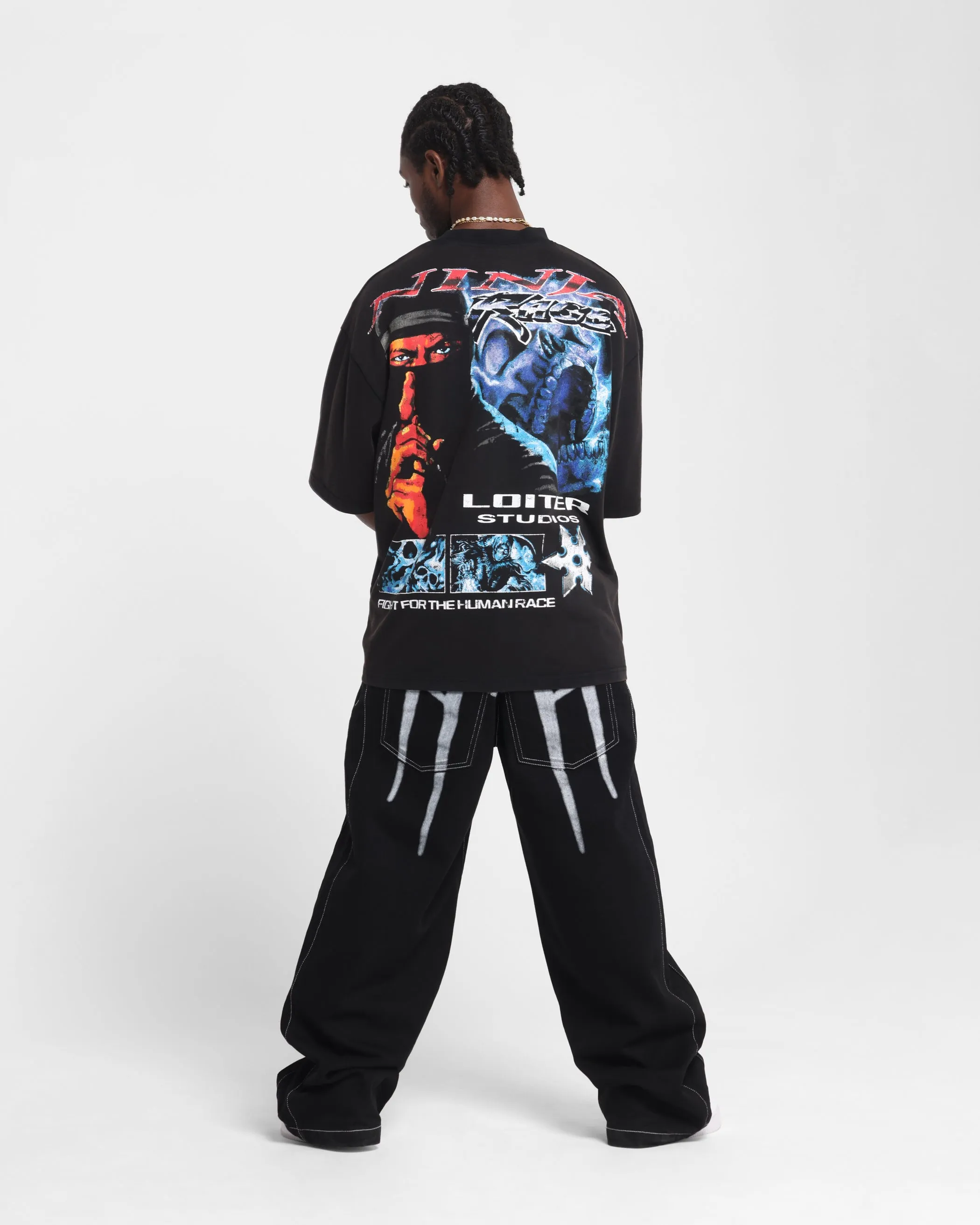 Loiter Ninja Vintage T-Shirt Vintage Charcoal sold by Culture Kings product image thumbnail 3