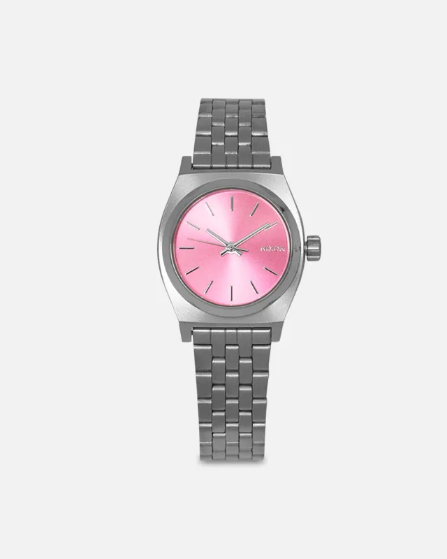 Nixon Women's Small Time Teller Silver/Pink sold by Culture Kings