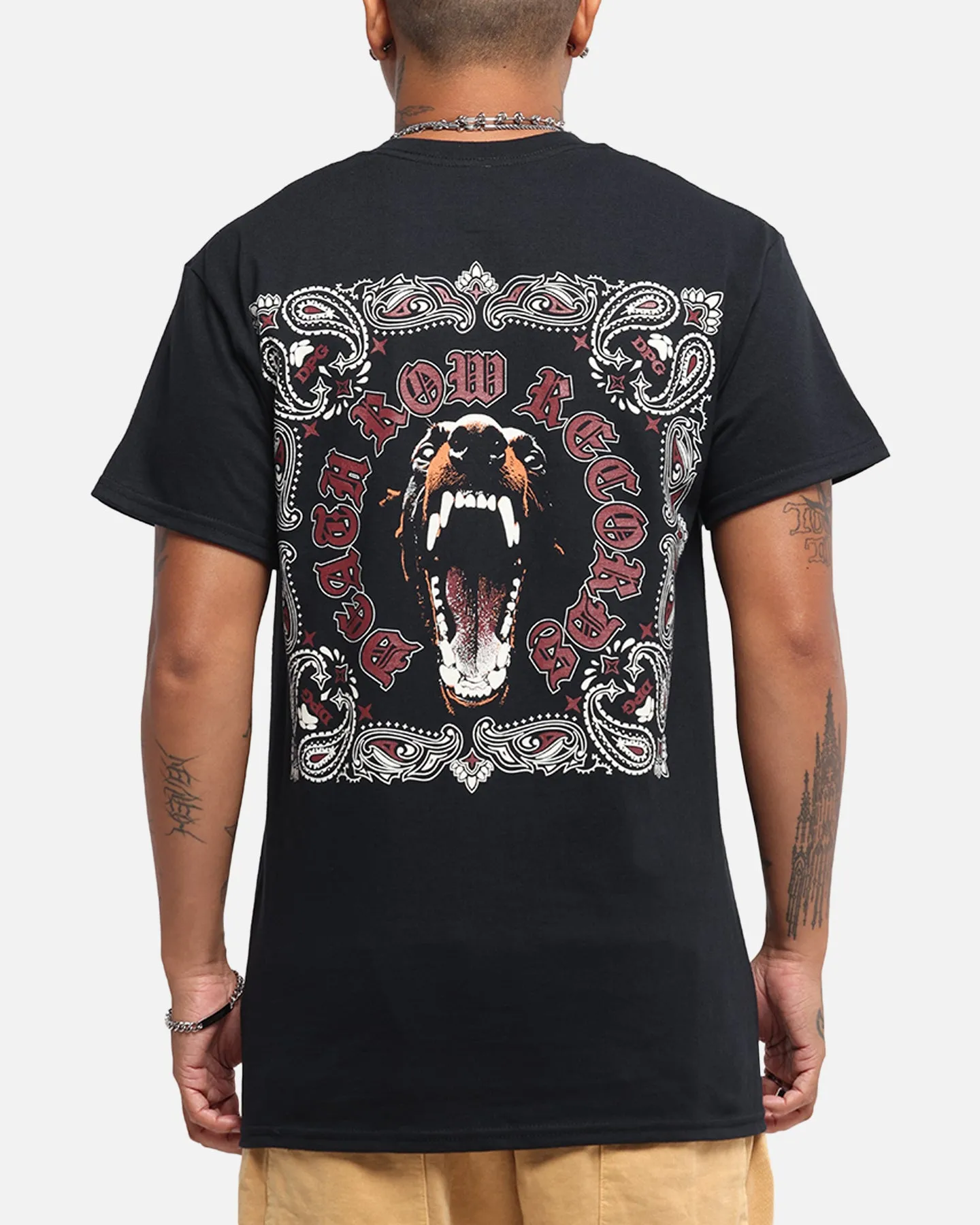 Deathrow Records Doberman Bandana T-Shirt Black sold by Culture Kings