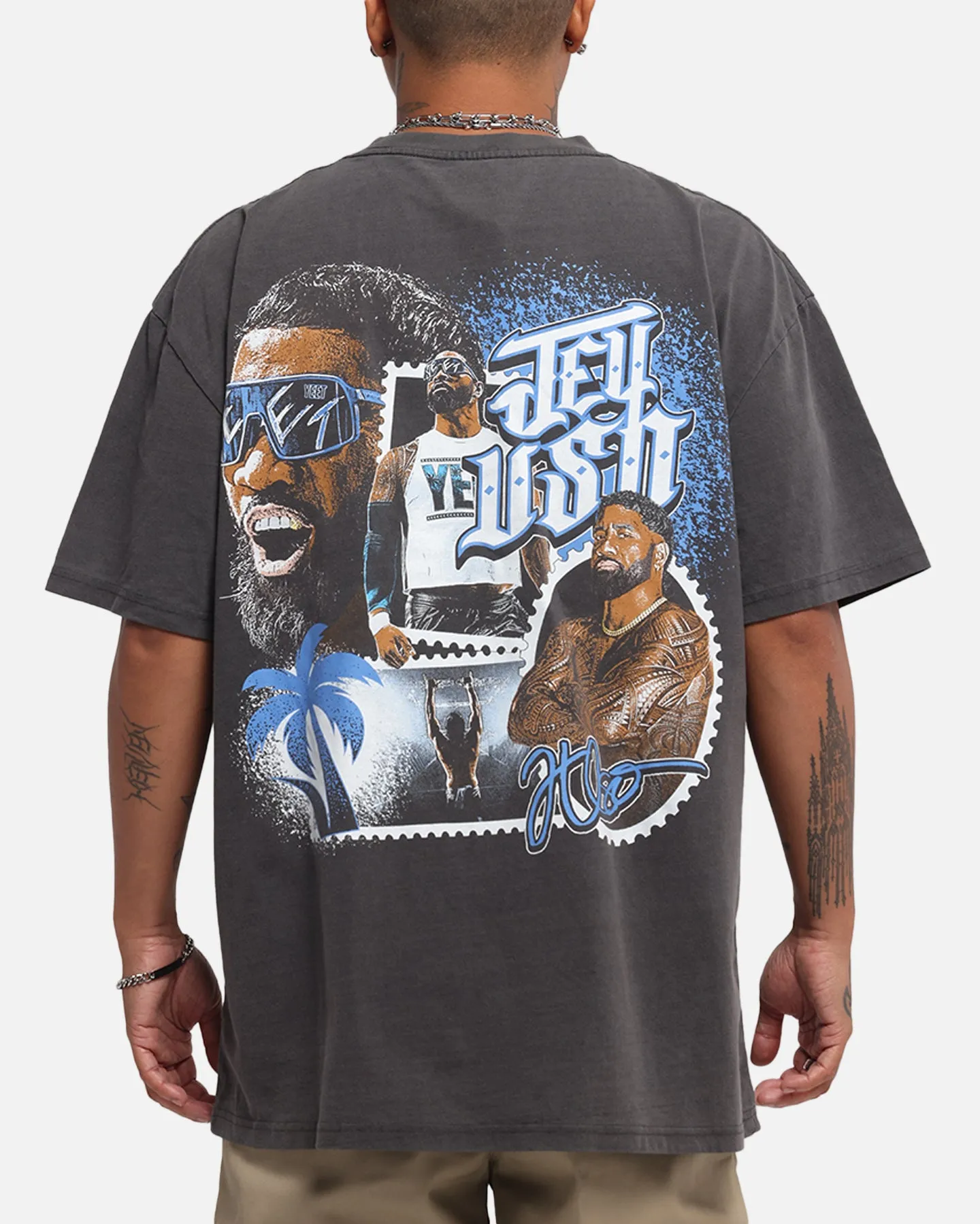 Culture Kings X WWE Jey Uso Wrestlemania XLI Heavy T-Shirt Black Wash sold by Culture Kings product image thumbnail 2