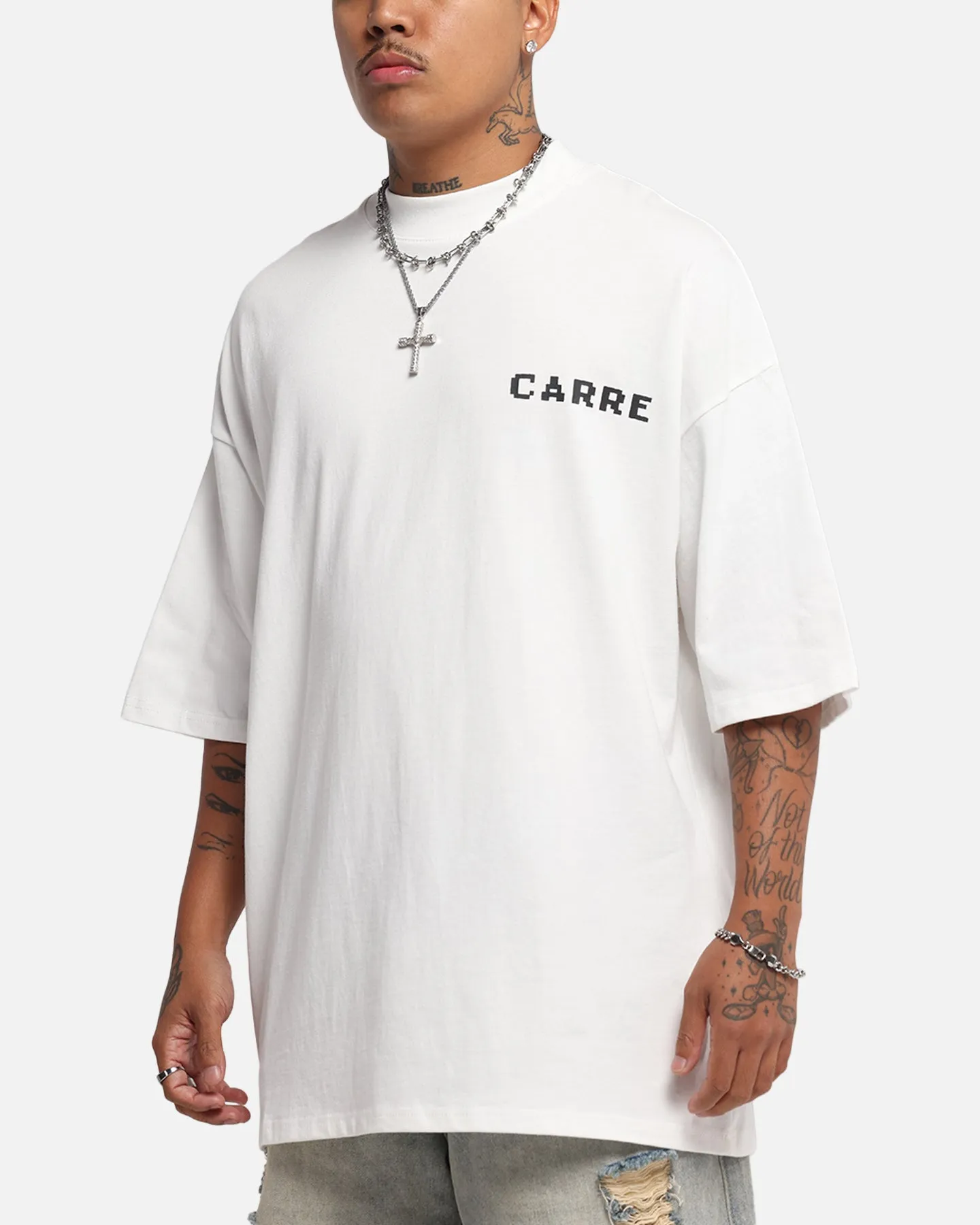 Carre Level Up Mock Neck T-Shirt Off White sold by Culture Kings product image thumbnail 2