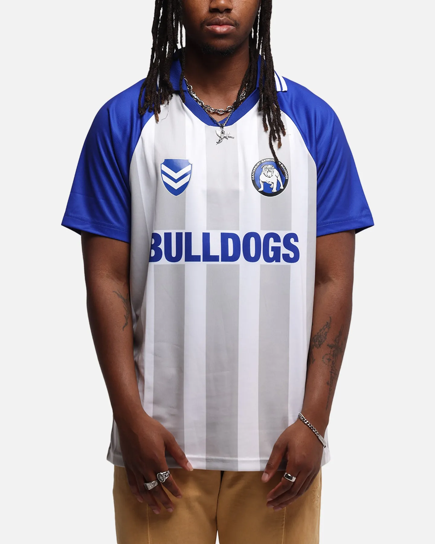 Bleacher Athletic Canterbury-Bankstown Bulldogs NRL 1908 Collared T-Shirt Official Team Colour sold by Culture Kings