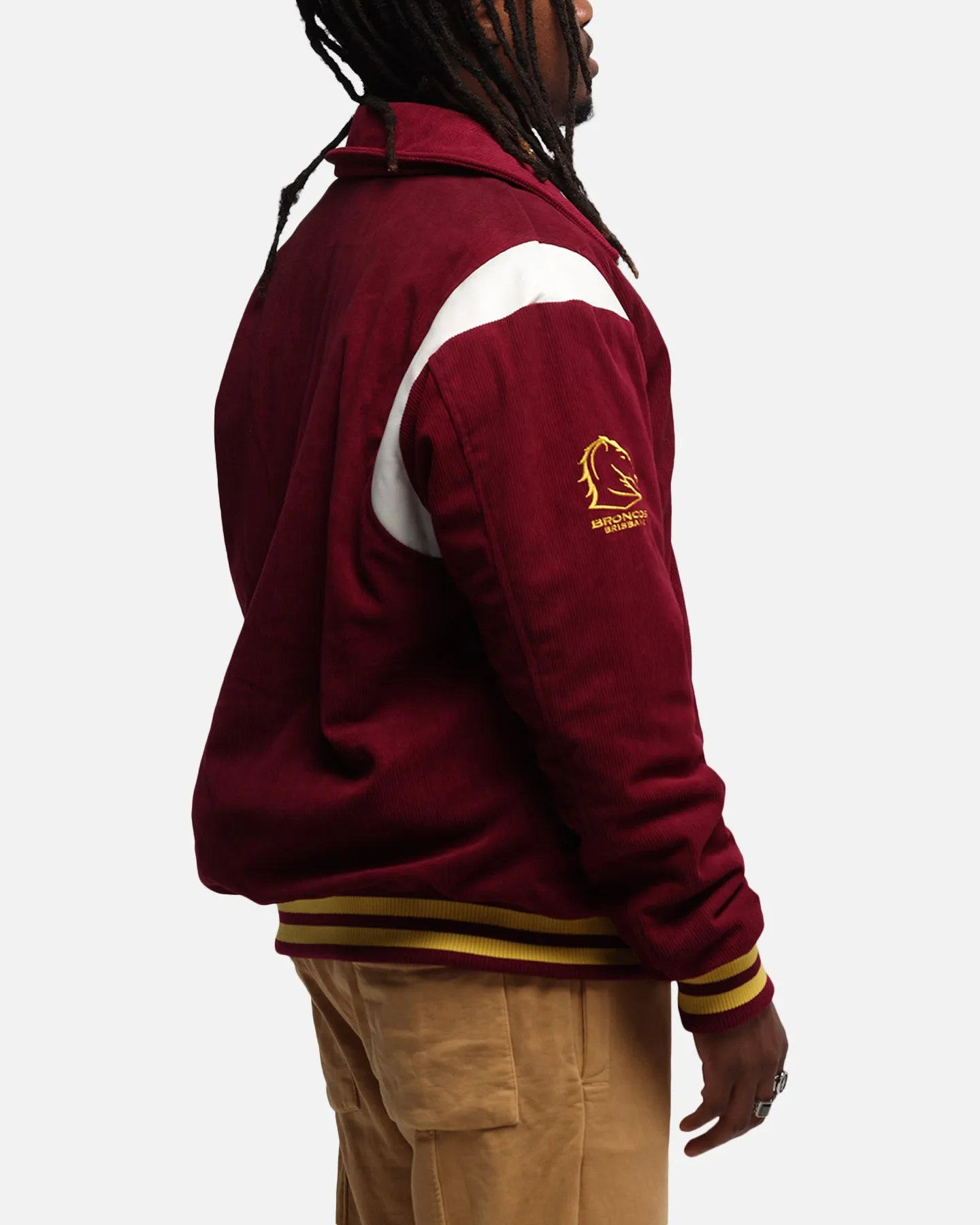 Bleacher Athletic Brisbane Broncos NRL 1908 Corduroy Varsity Jacket Official Team Colour sold by Culture Kings product image thumbnail 4