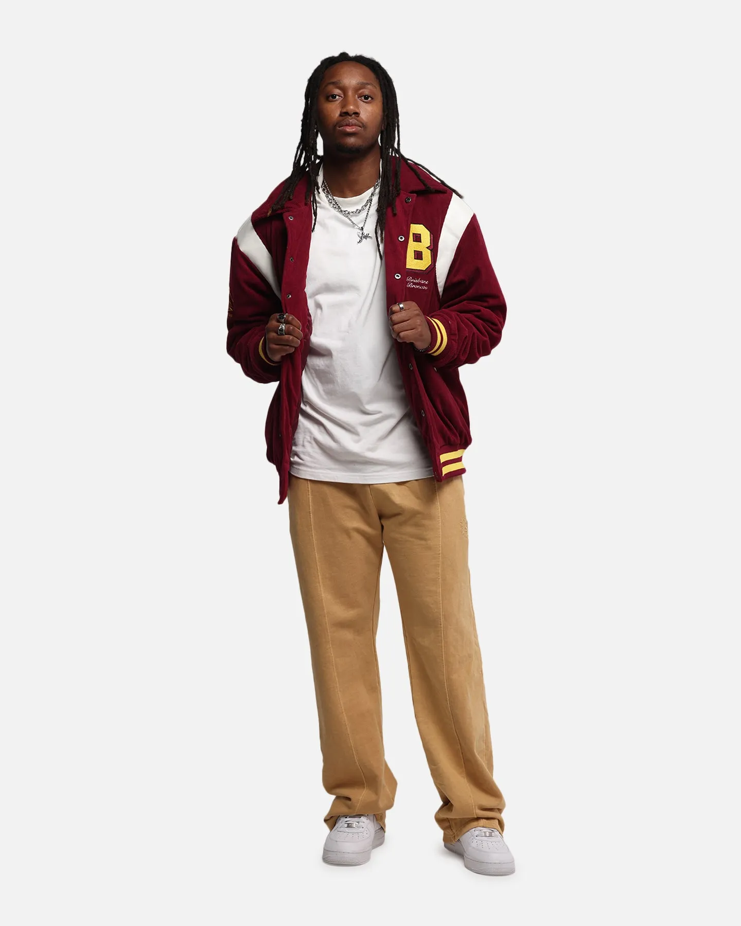 Bleacher Athletic Brisbane Broncos NRL 1908 Corduroy Varsity Jacket Official Team Colour sold by Culture Kings product image thumbnail 2
