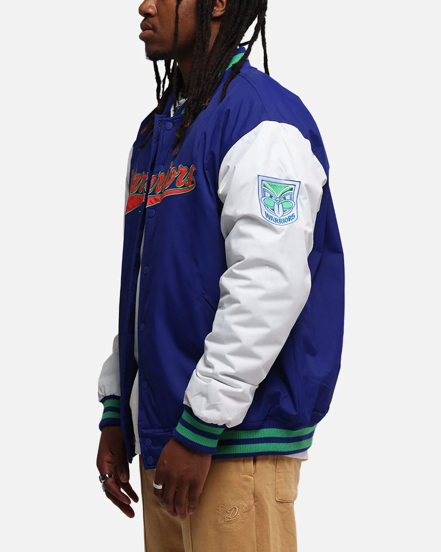Bleacher Athletic New Zealand Warriors NRL 1908 Baseball Varsity Jacket Official Team Colour sold by Culture Kings product image thumbnail 5