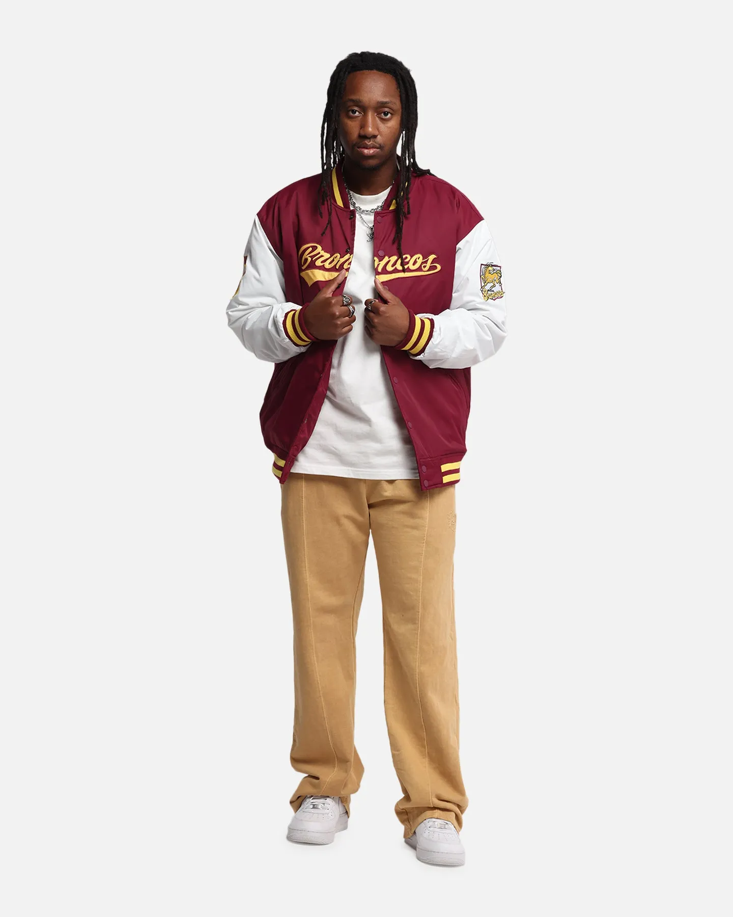 Bleacher Athletic Brisbane Broncos NRL 1908 Baseball Varsity Jacket Official Team Colour sold by Culture Kings product image thumbnail 2