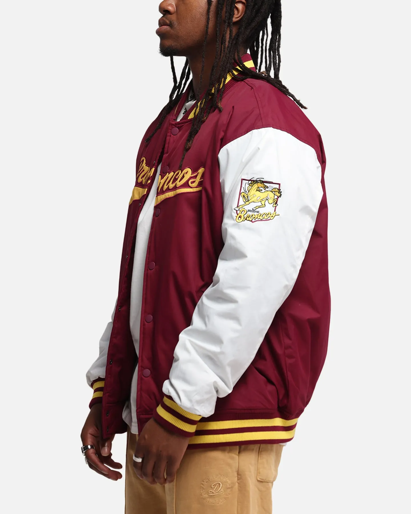 Bleacher Athletic Brisbane Broncos NRL 1908 Baseball Varsity Jacket Official Team Colour sold by Culture Kings product image thumbnail 4