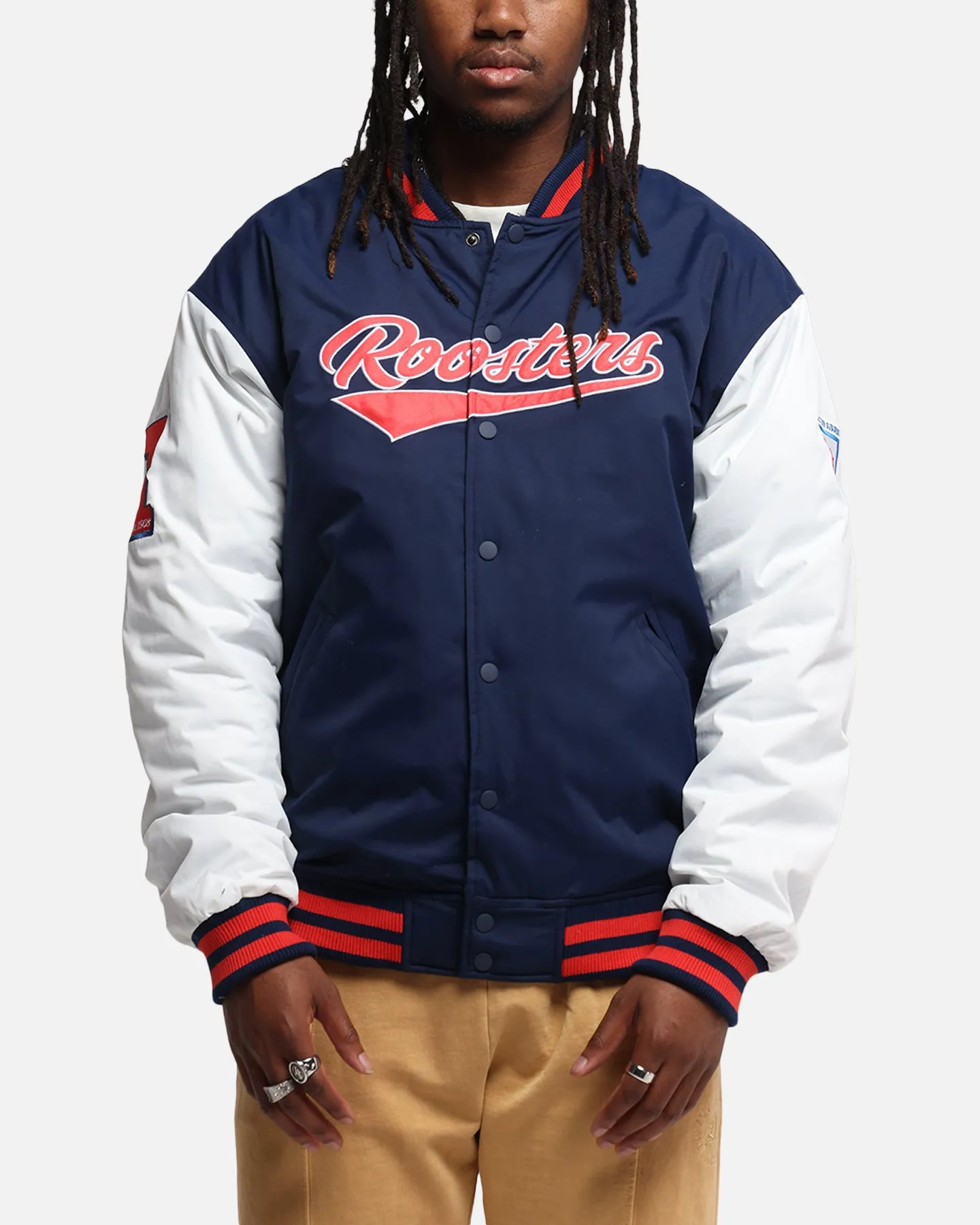 Bleacher Athletic Sydney Roosters NRL 1908 Baseball Varsity Jacket Official Team Colour sold by Culture Kings