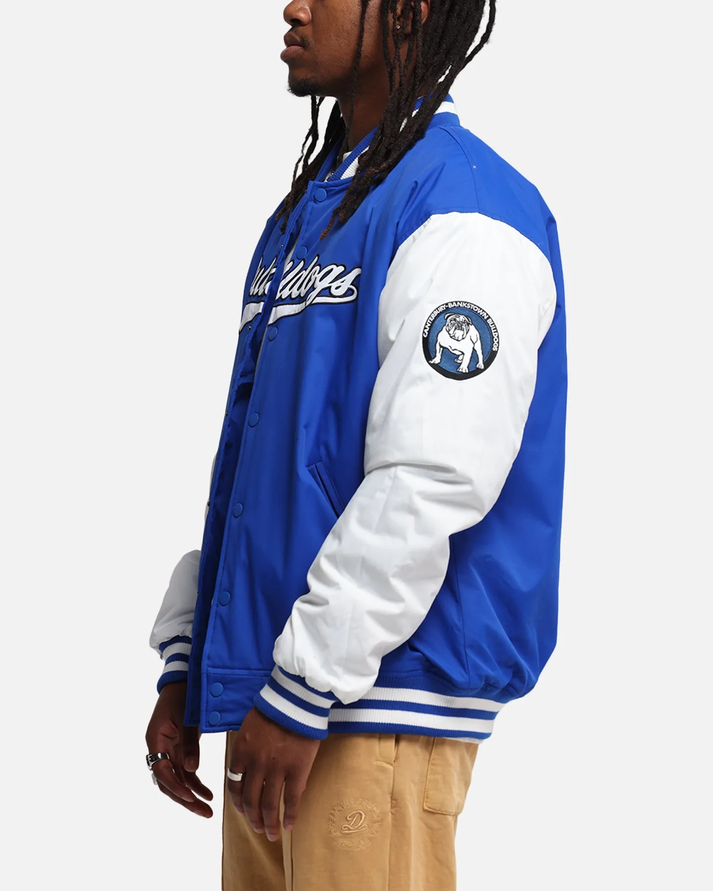 Bleacher Athletic Canterbury-Bankstown Bulldogs NRL 1908 Baseball Varsity Jacket Official Team Colour sold by Culture Kings product image thumbnail 5