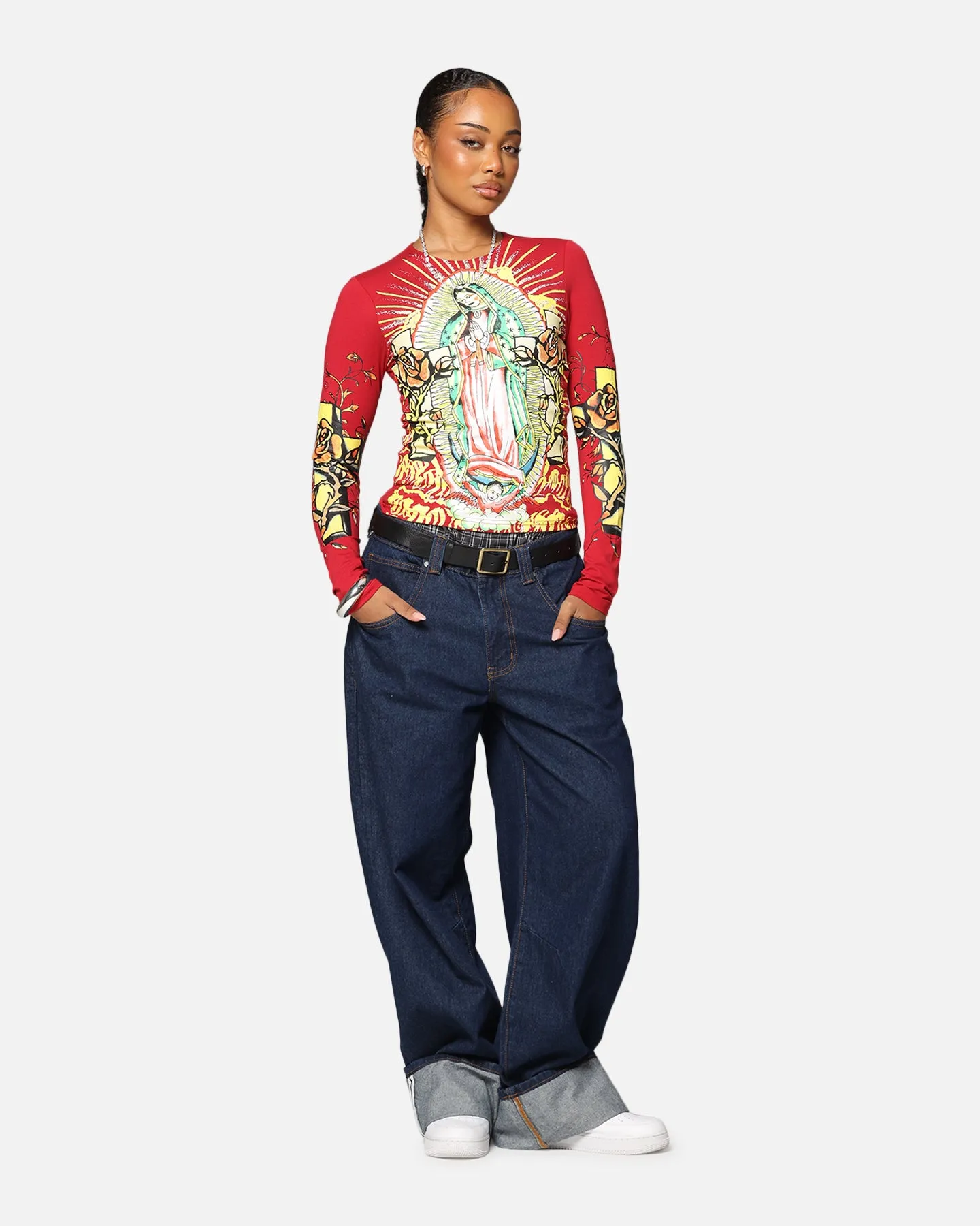Ed Hardy Women's Divine Long Sleeve T-Shirt Red sold by Culture Kings product image thumbnail 3