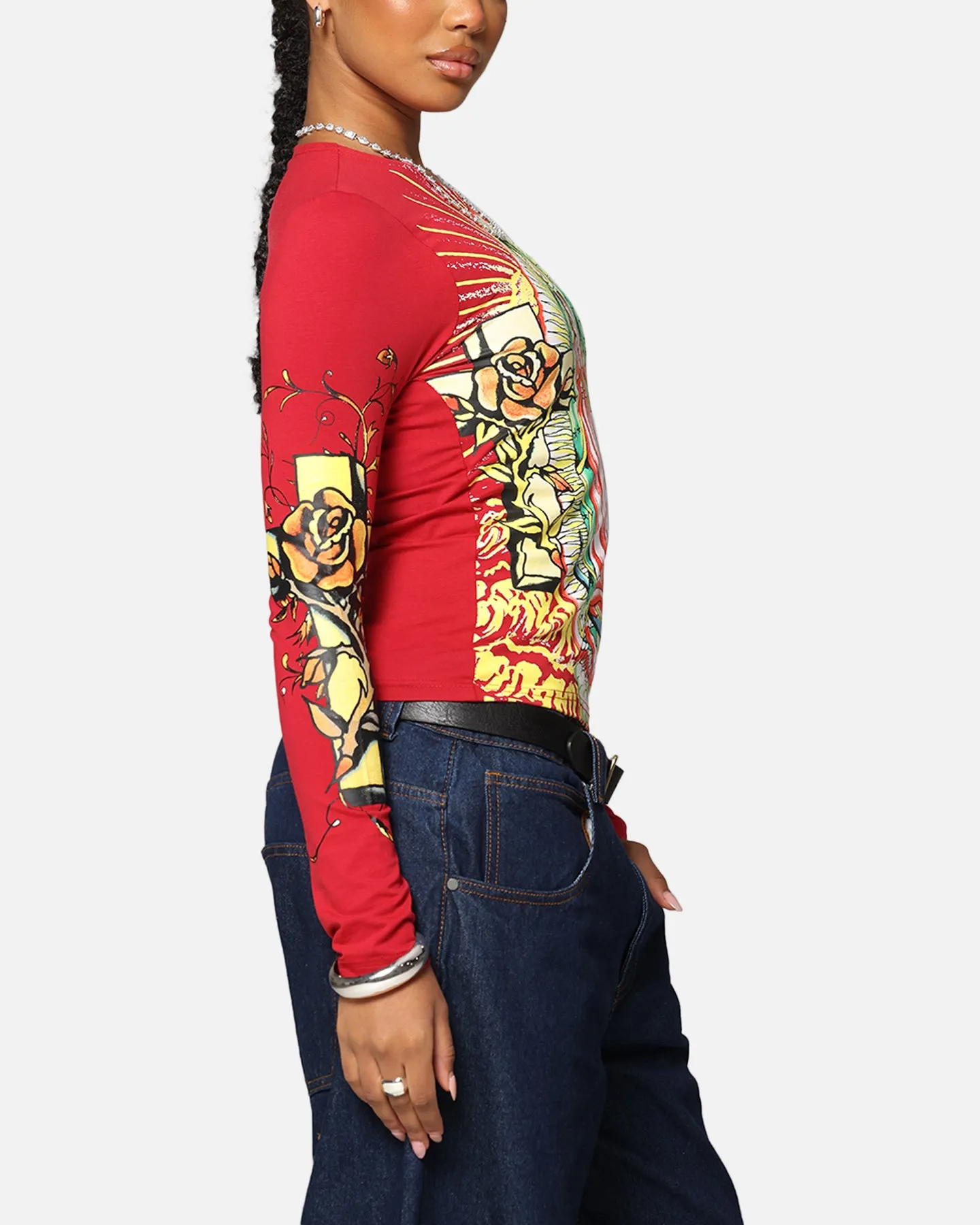 Ed Hardy Women's Divine Long Sleeve T-Shirt Red sold by Culture Kings product image thumbnail 5