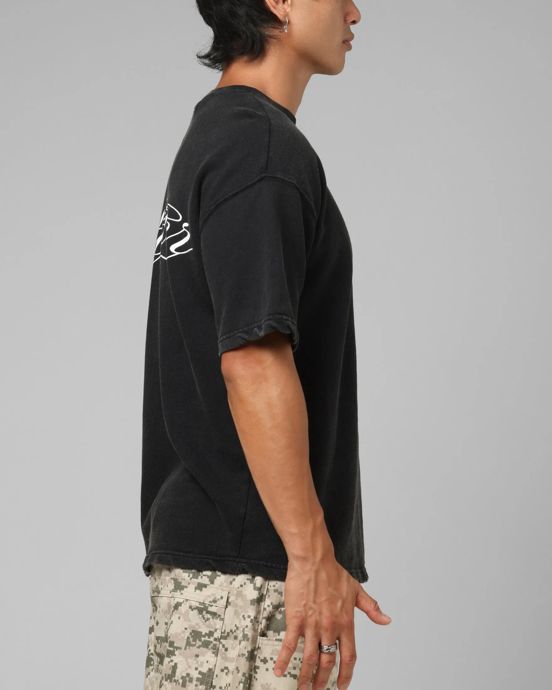 Loiter Script Boxy T-Shirt Washed Black sold by Culture Kings product image thumbnail 5