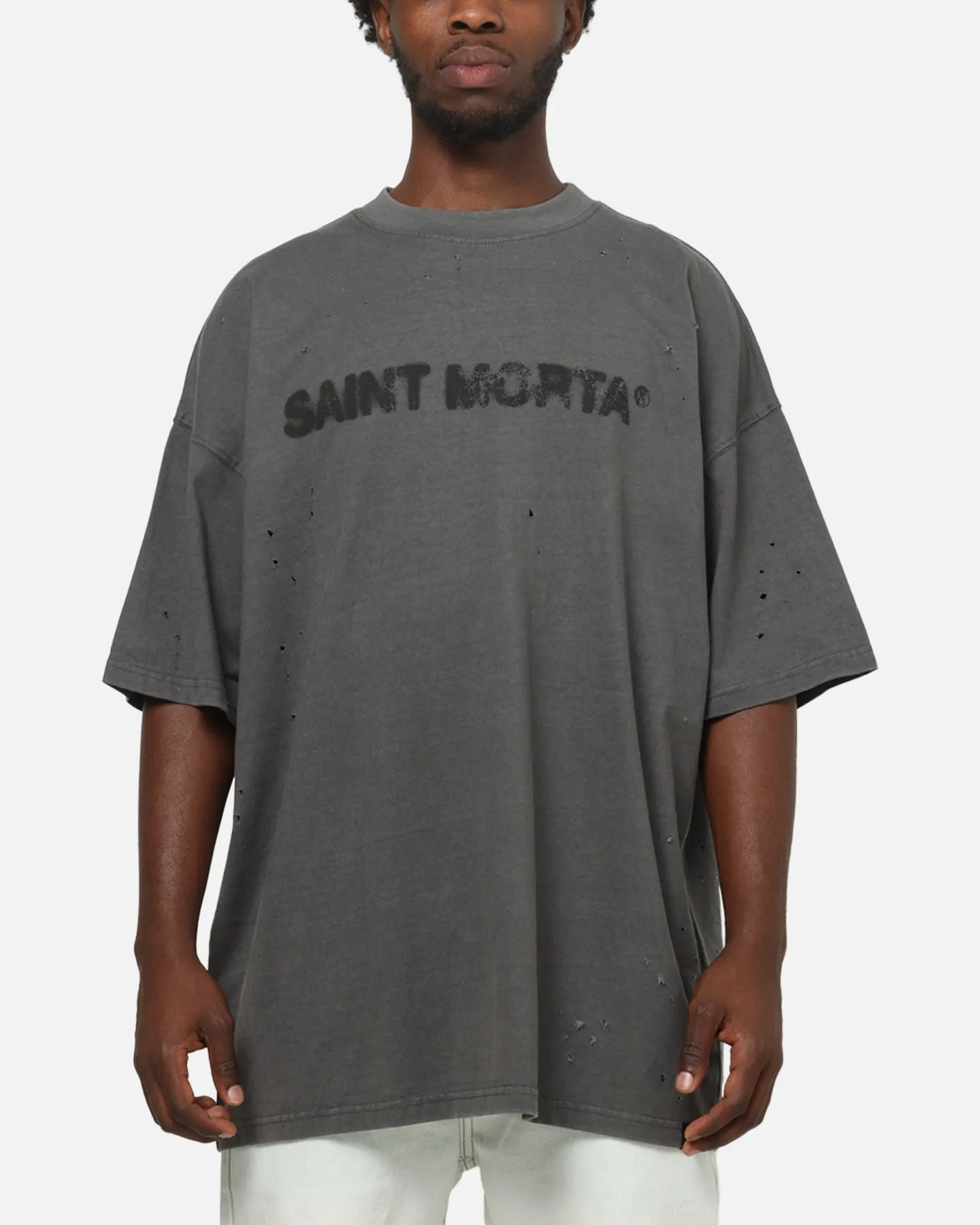 Saint Morta Apocalypse Boxy T-Shirt Washed Charcoal sold by Culture Kings