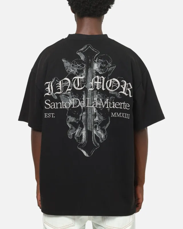 Saint Morta The Cross Boxy T-Shirt Black Acidwash made by Culture Kings
