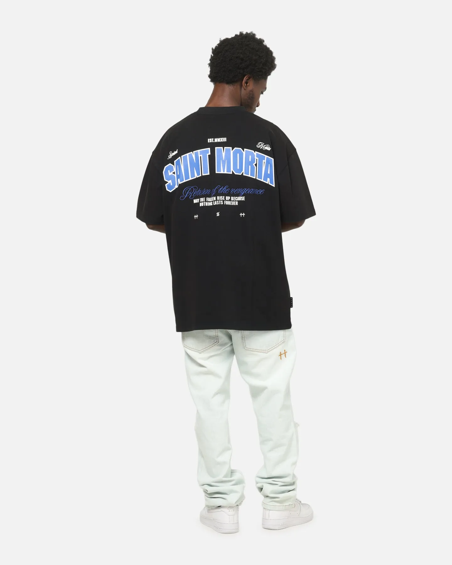 Saint Morta Rise Up Boxy T-Shirt Black Acidwash sold by Culture Kings product image thumbnail 3