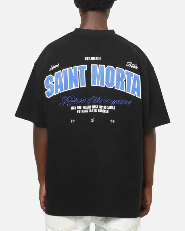 Saint Morta Rise Up Boxy T-Shirt Black Acidwash made by Culture Kings