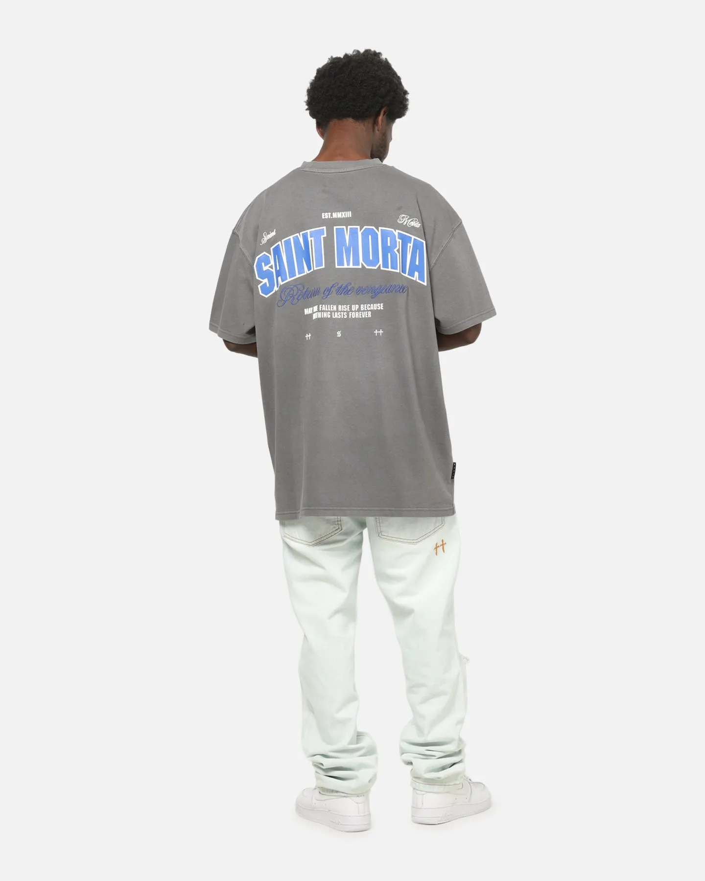 Saint Morta Rise Up Boxy T-Shirt Washed Charcoal sold by Culture Kings product image thumbnail 3