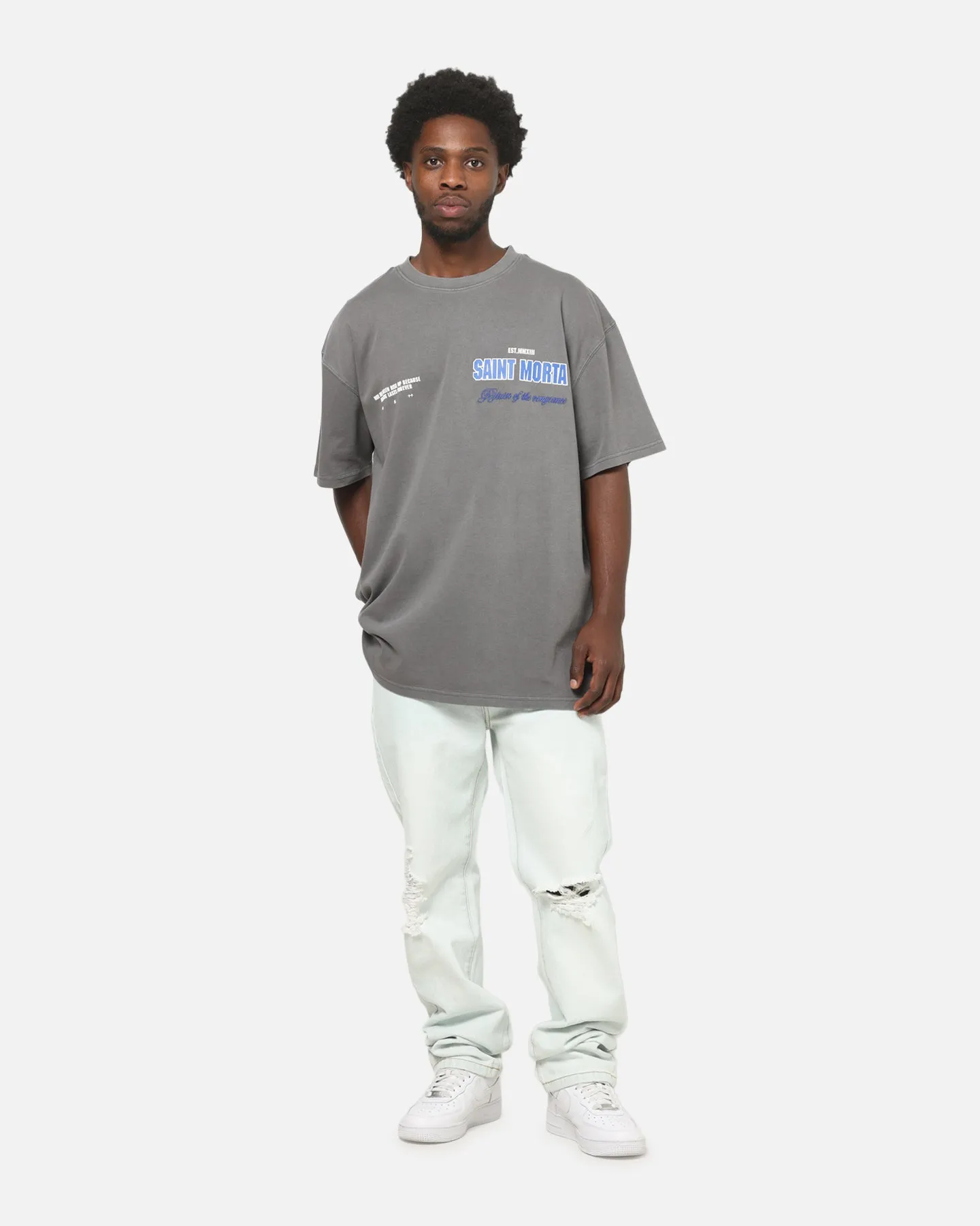 Saint Morta Rise Up Boxy T-Shirt Washed Charcoal sold by Culture Kings product image thumbnail 4