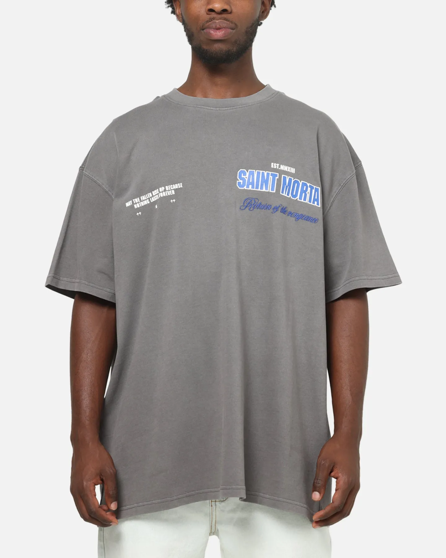 Saint Morta Rise Up Boxy T-Shirt Washed Charcoal sold by Culture Kings product image thumbnail 2